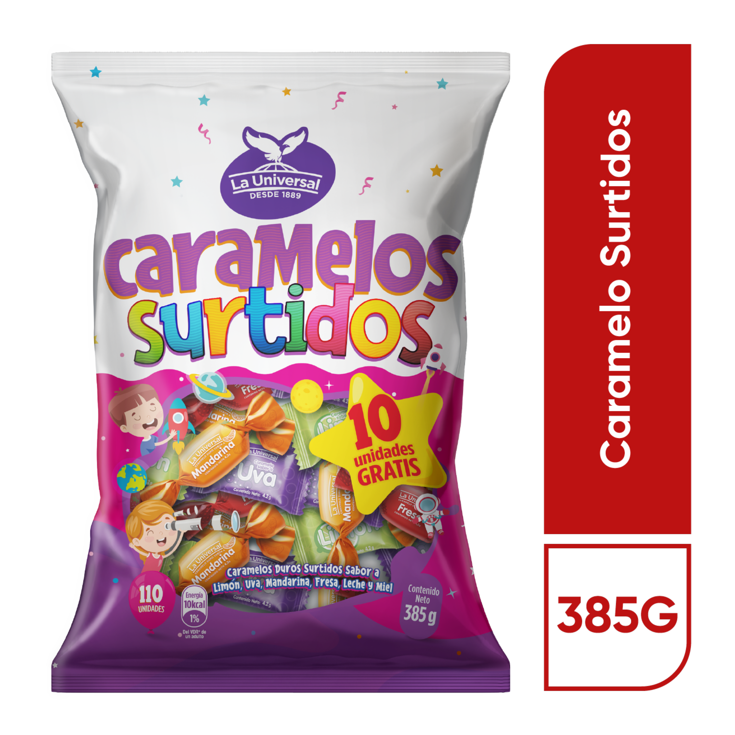 Caramelos De Sabores LA UNIVERSAL 385 G
