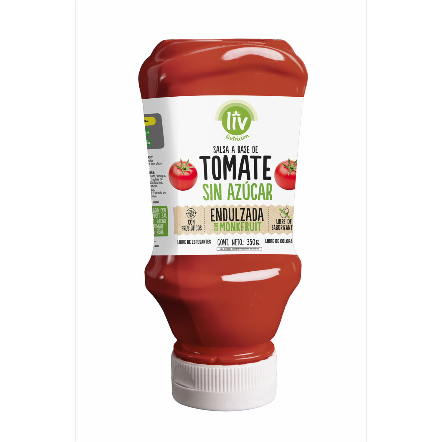 Salsa De Tomate Sin Azúcar Endulzada Con Monk Fruit LIV 350 G