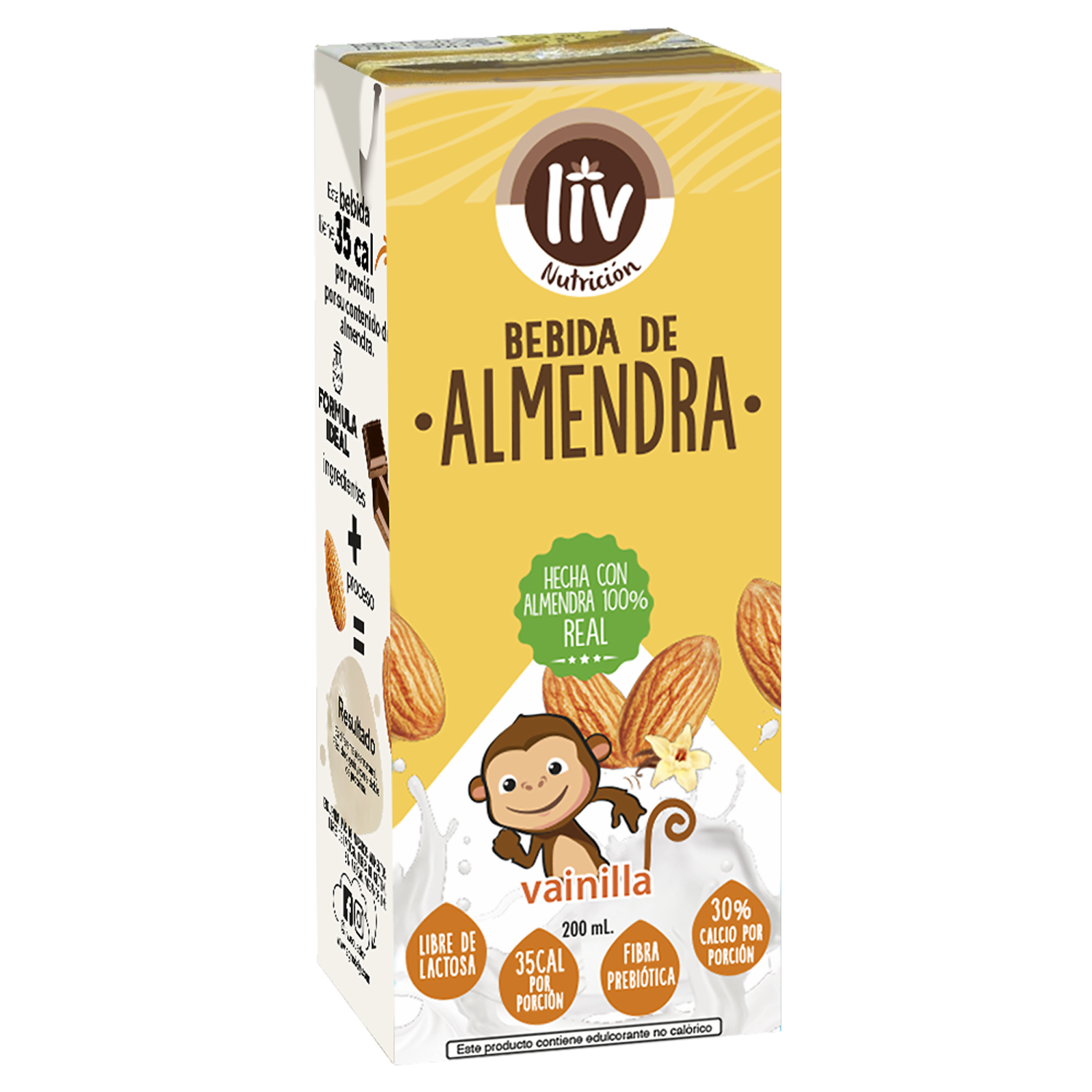 Bebida De Almendras Kids Sabor A Vainilla Libre De Lactosa LIV 200 Ml