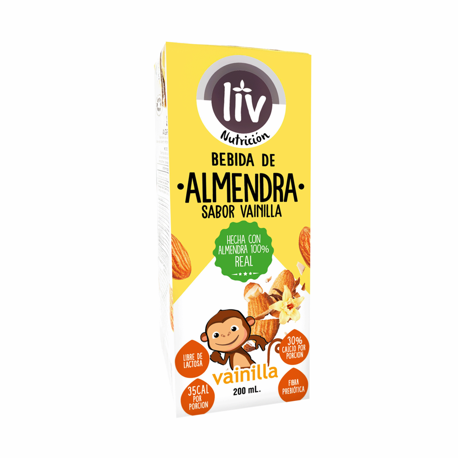 Bebida De Almendras Kids Sabor A Vainilla Libre De Lactosa LIV 200 Ml