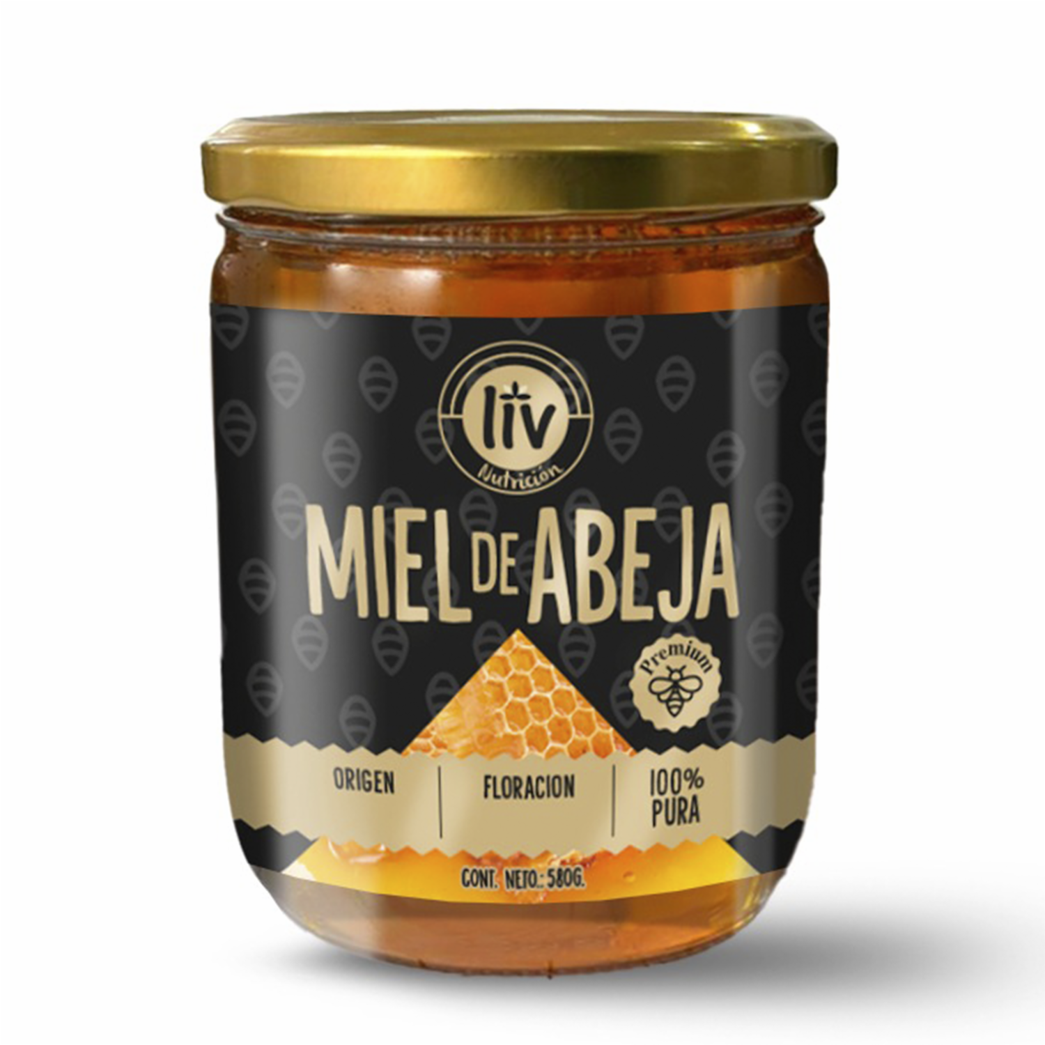 Miel De Abeja Pura Natural LIV NUTRICIÓN 580 G