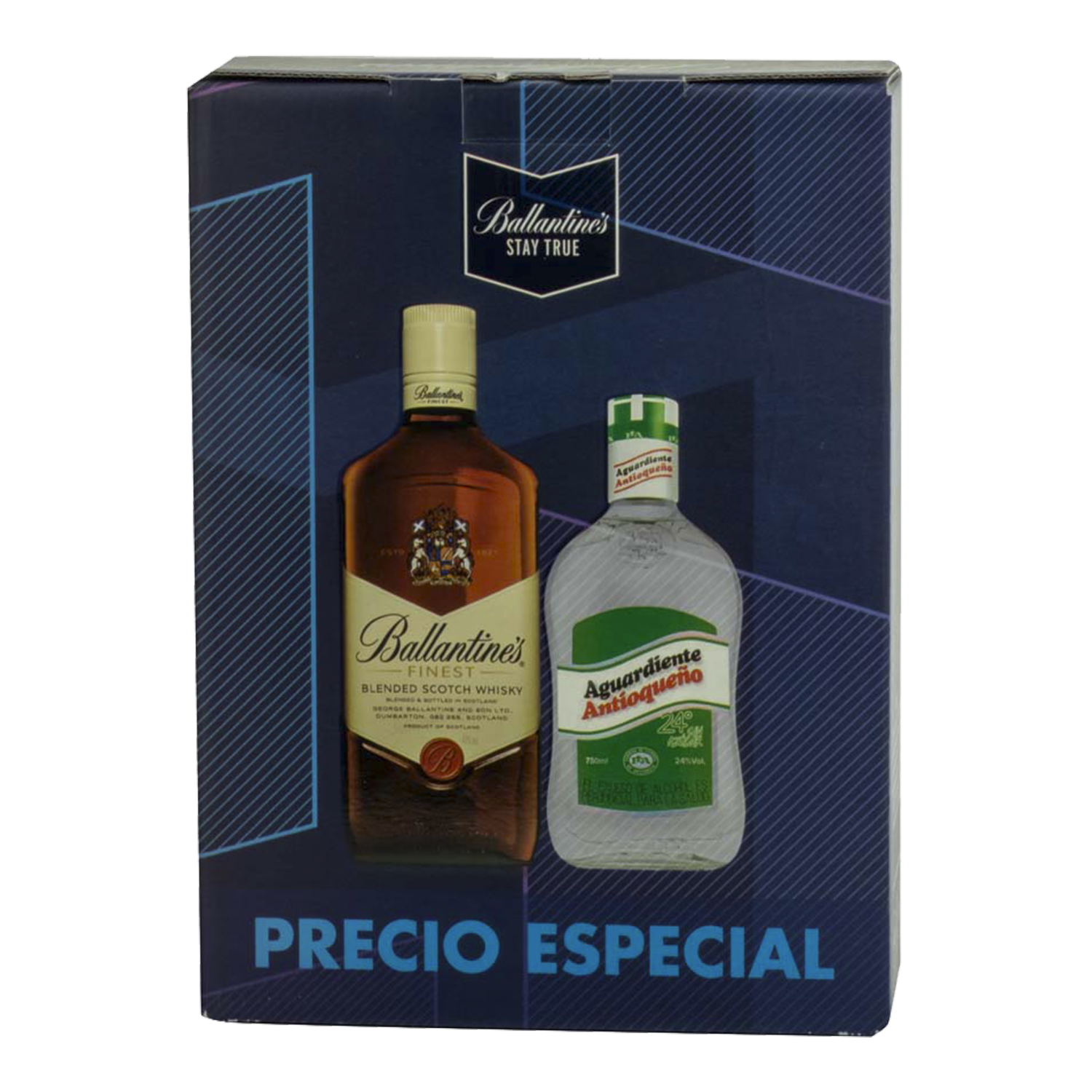 Whisky Finest + Aguardiente Antioqueño Verde BALLANTINE´S Pack 2 X 750 Ml