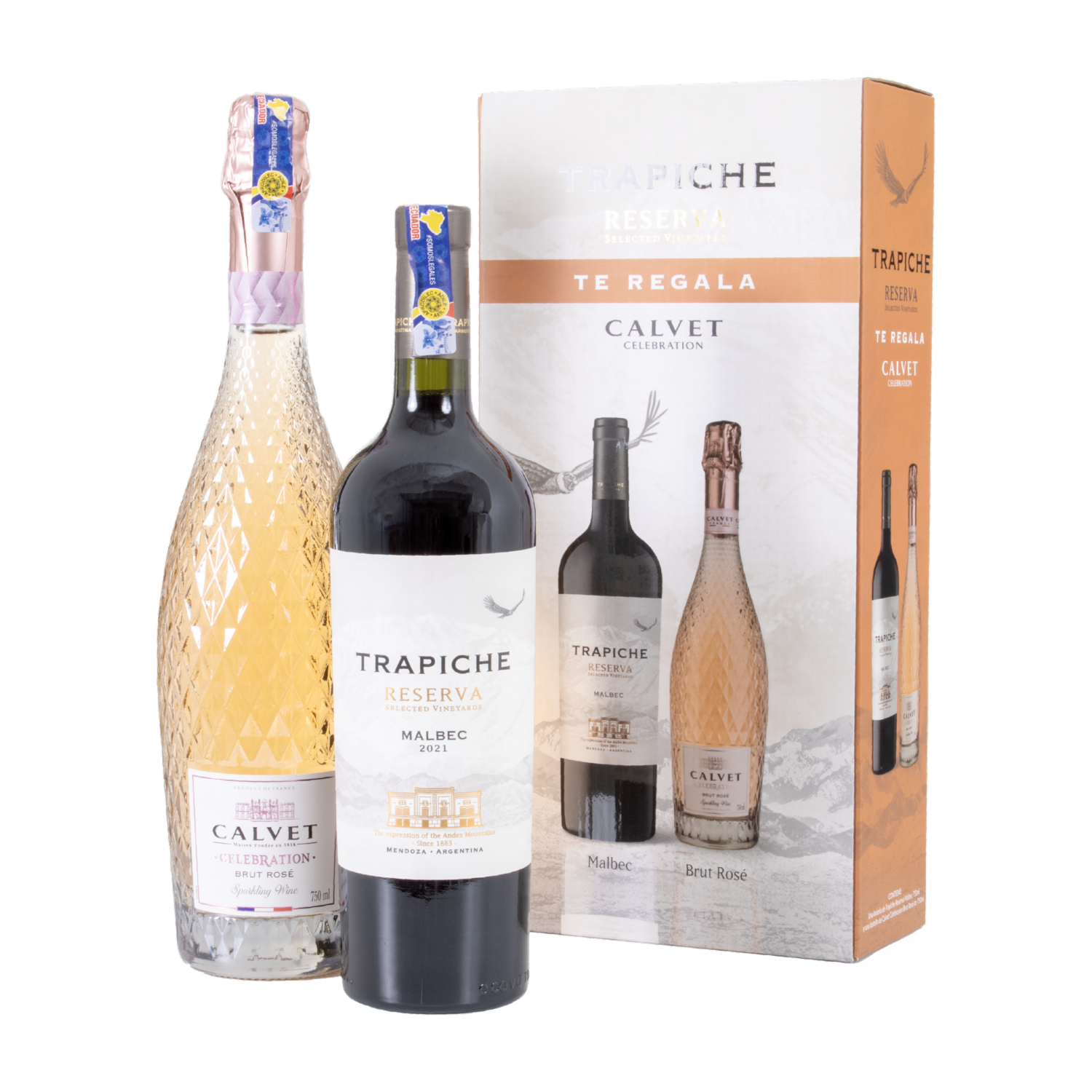 Vino Tinto Reserva Malbec + Calvet Cabernet Rose TRAPICHE Pack 2 X 750 Ml