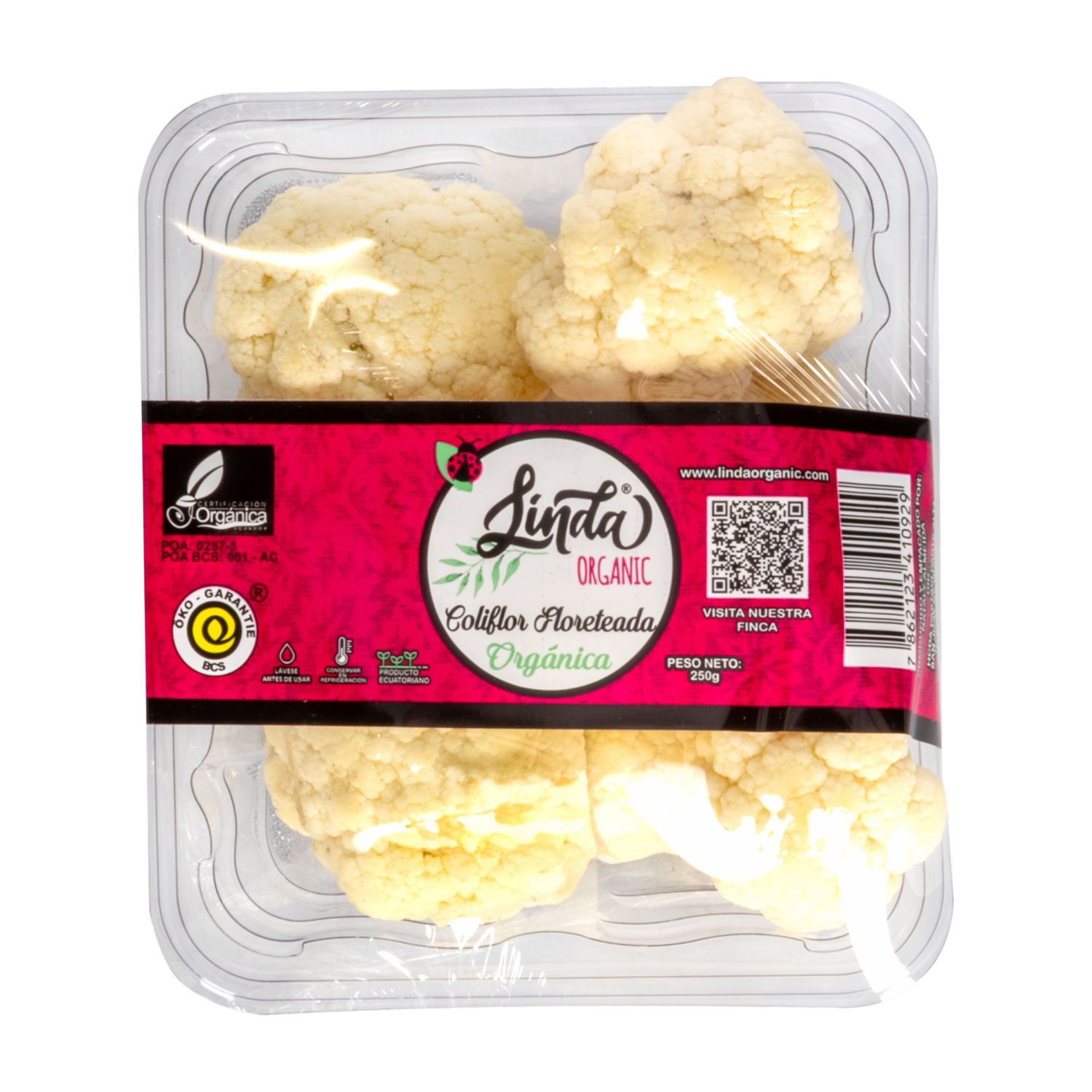 Coliflor Floreteada Orgánica Fresca LINDA ORGANIC 250 G