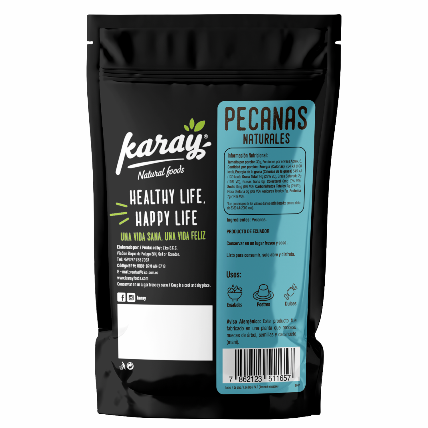Nueces Pecana Natural KARAY 170 G