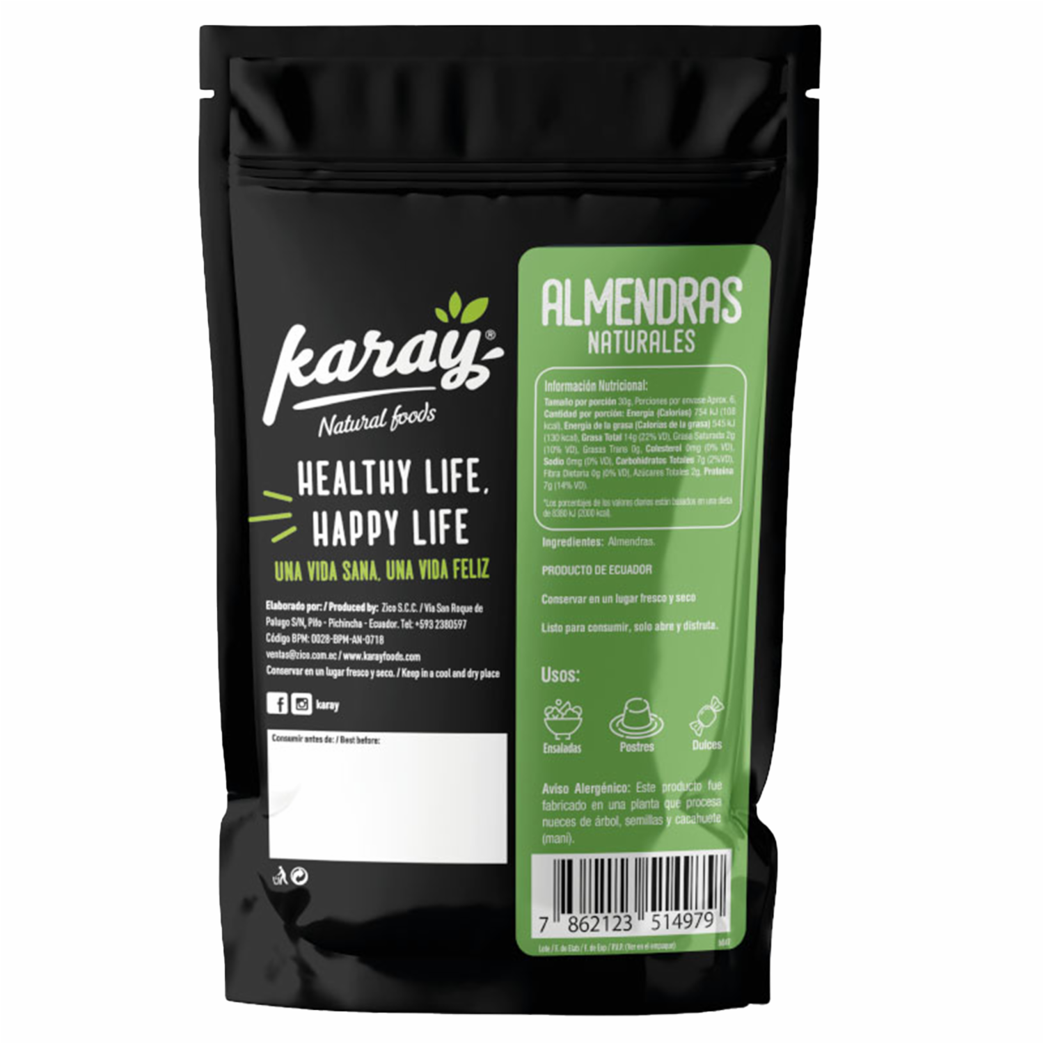 Almendras Naturales KARAY 170 G