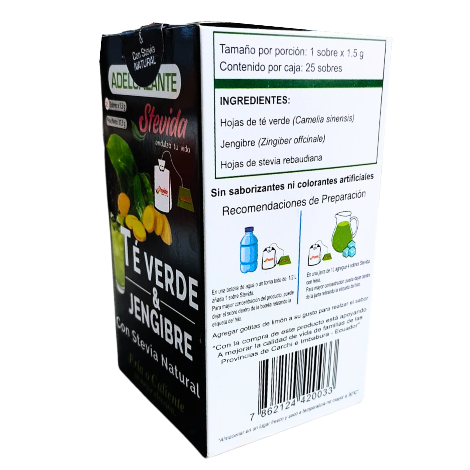 Té Frio Adelgazante Con Stevia Natural STEVIDA Pack X25 Sobres 37,50 G