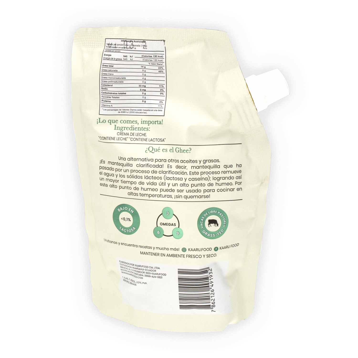 Mantequilla Sin Sal Clarificada KAARÙ 200 G