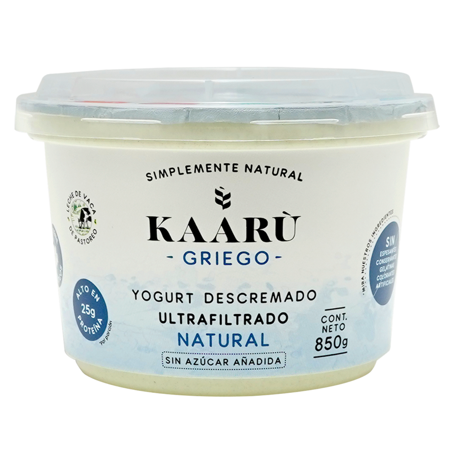 Yogurt Griego Natural Descremado Ultrafiltrado KAARÙ 850 G