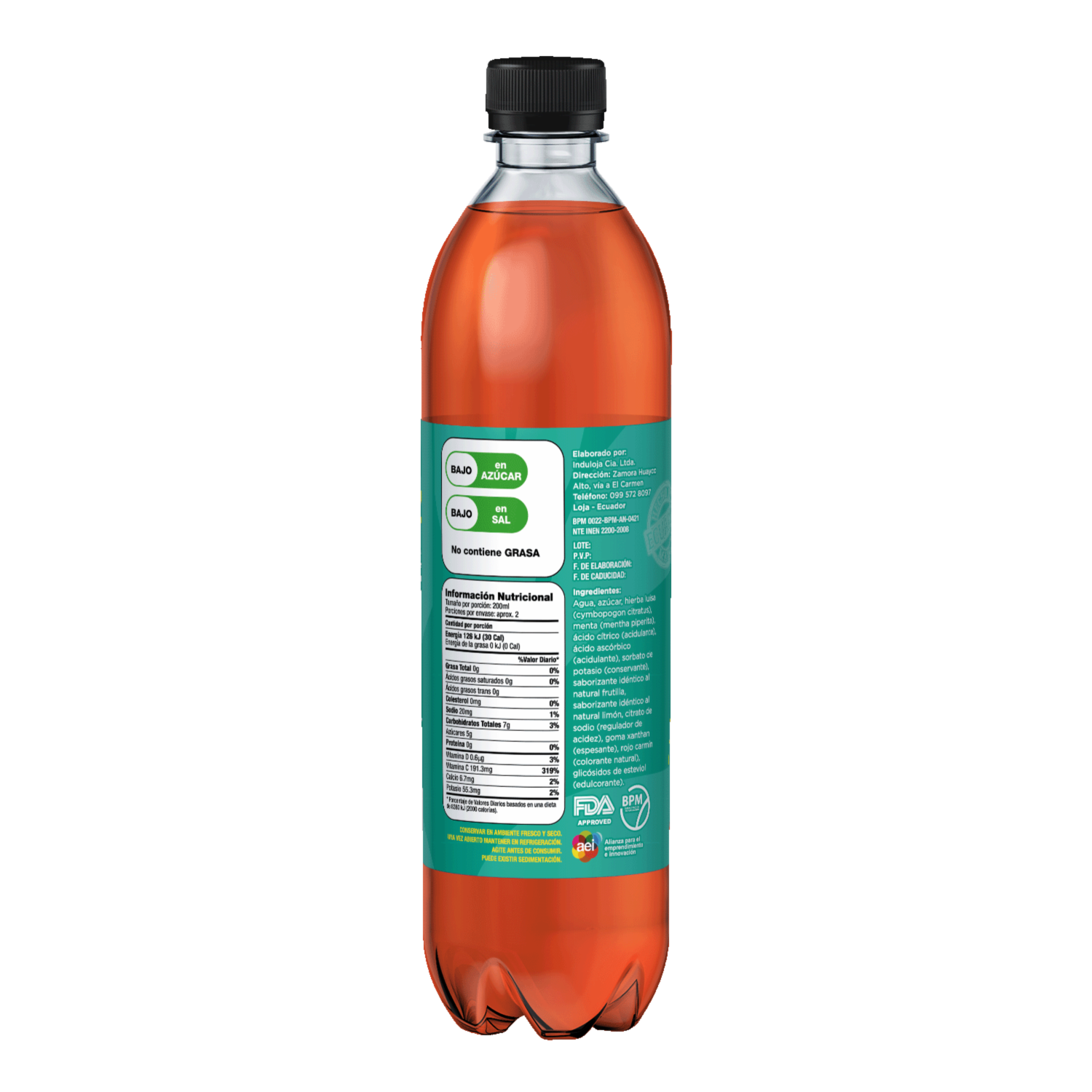 Té Frio Sabor A Fresa Y Limón FORESTEA 400 Ml