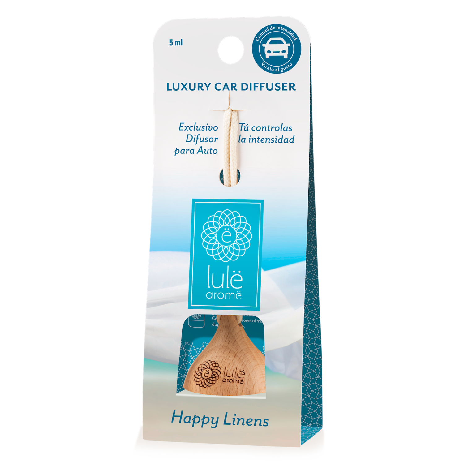 Difusor Ambiental Para Auto Fragancia Happy Linens LULË AROMË 5 Ml
