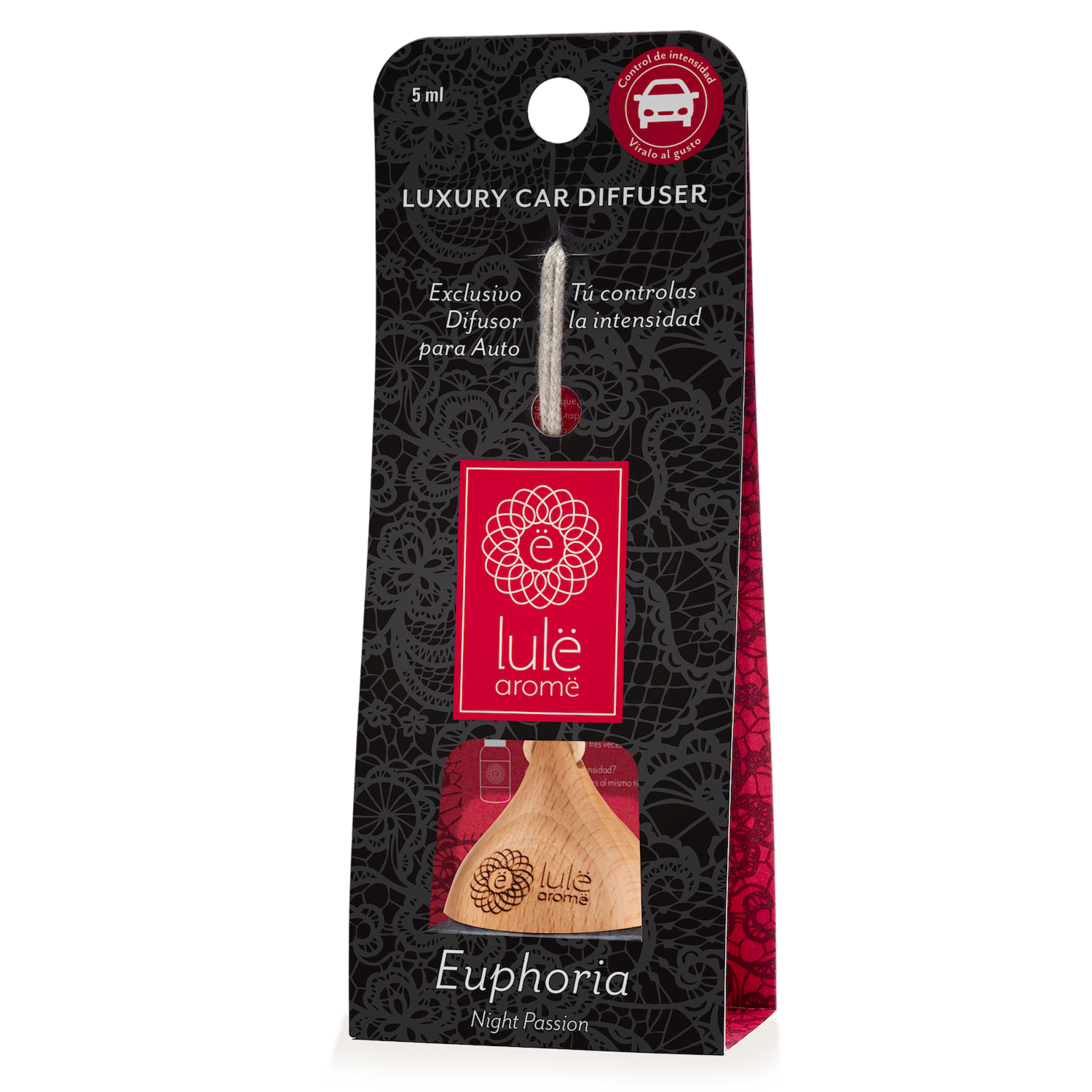 Difusor Ambiental Para Auto Fragancia Euphoria Night Passion LULË AROMË 5 Ml