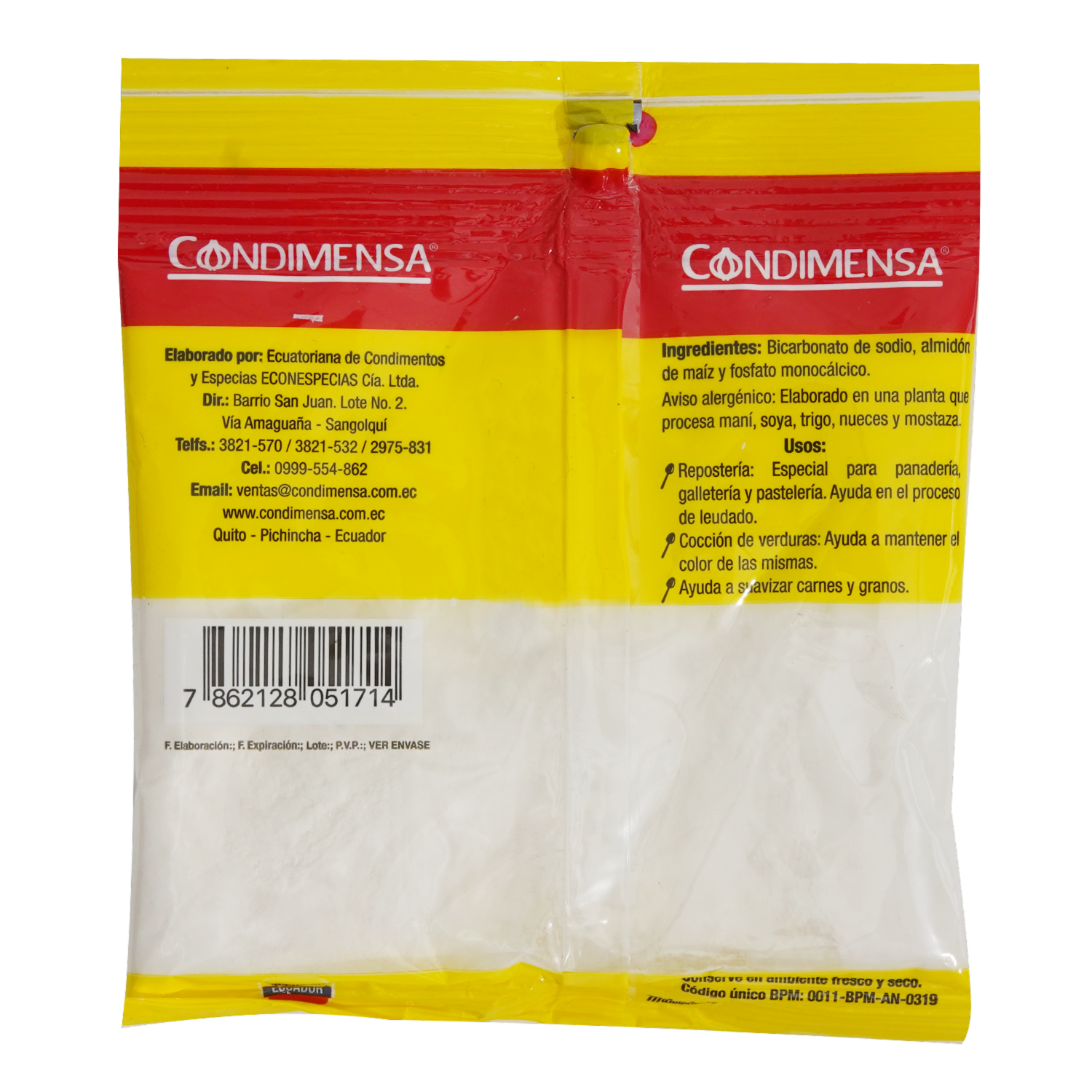 Bicarbonato En Funda CONDIMENSA 50 G