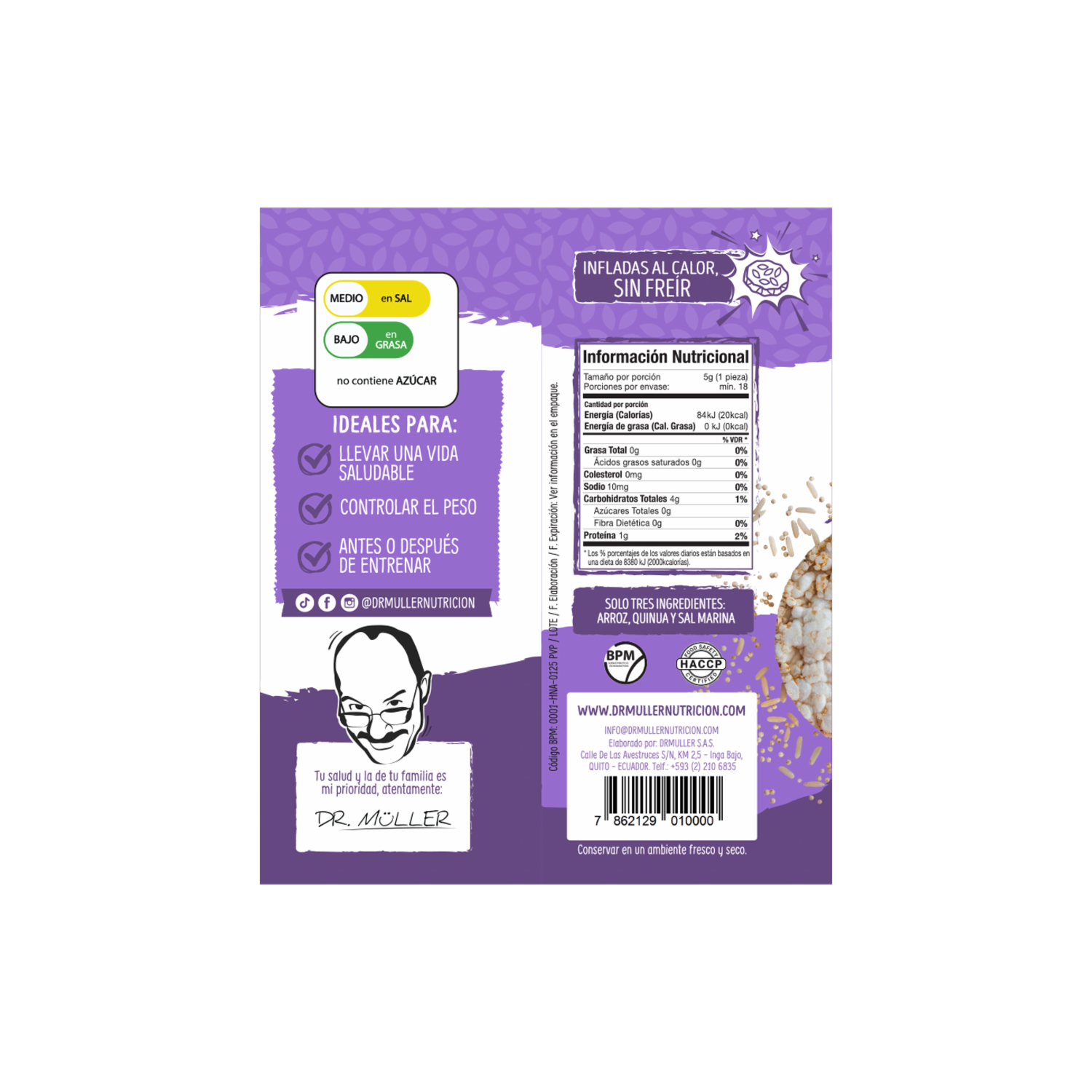 Galletas De Quinua Sin Gluten Sin Azúcar DR. MÜLLER 115 G