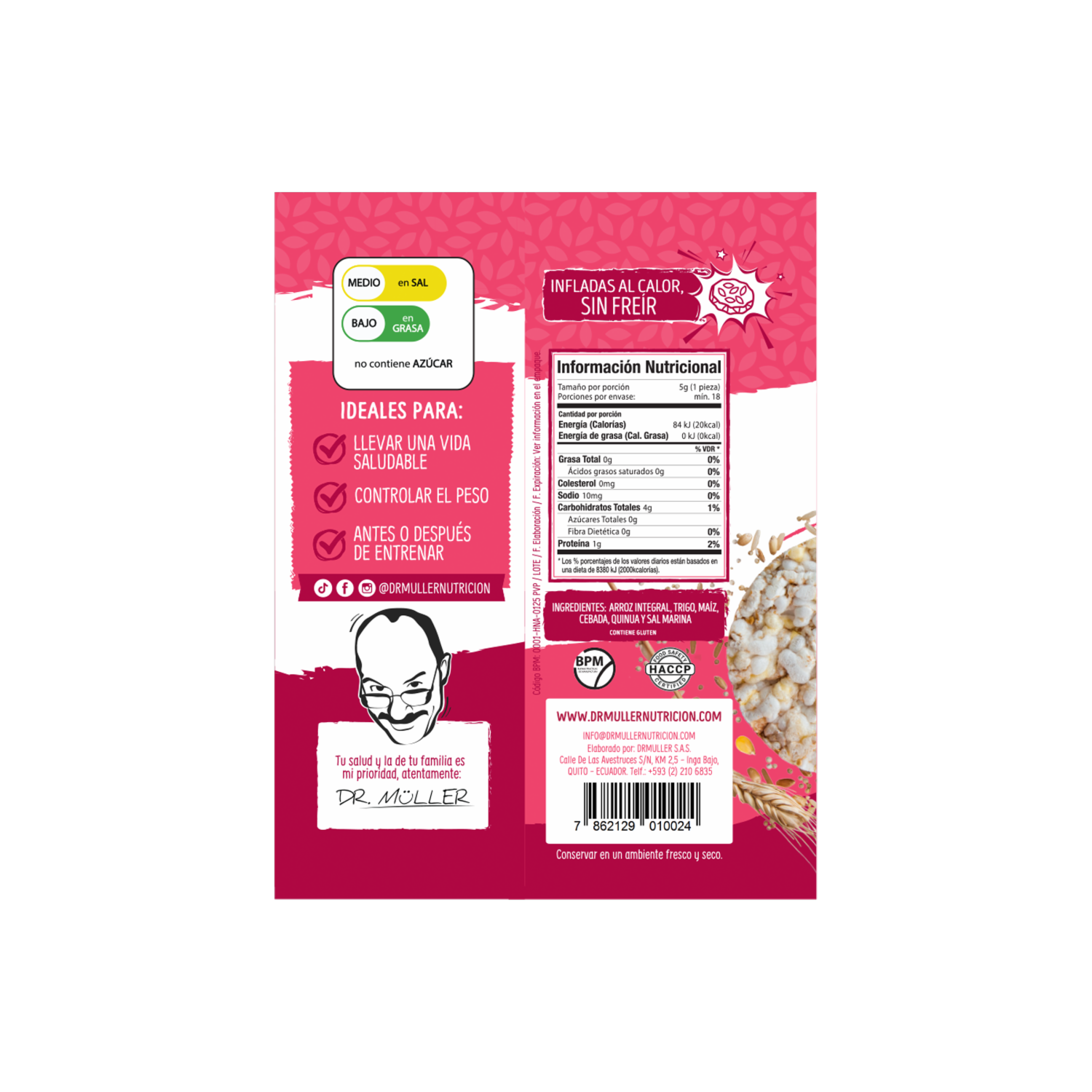 Galletas De Multicereal Sin Preservantes Sin Azúcar DR. MÜLLER 115 G