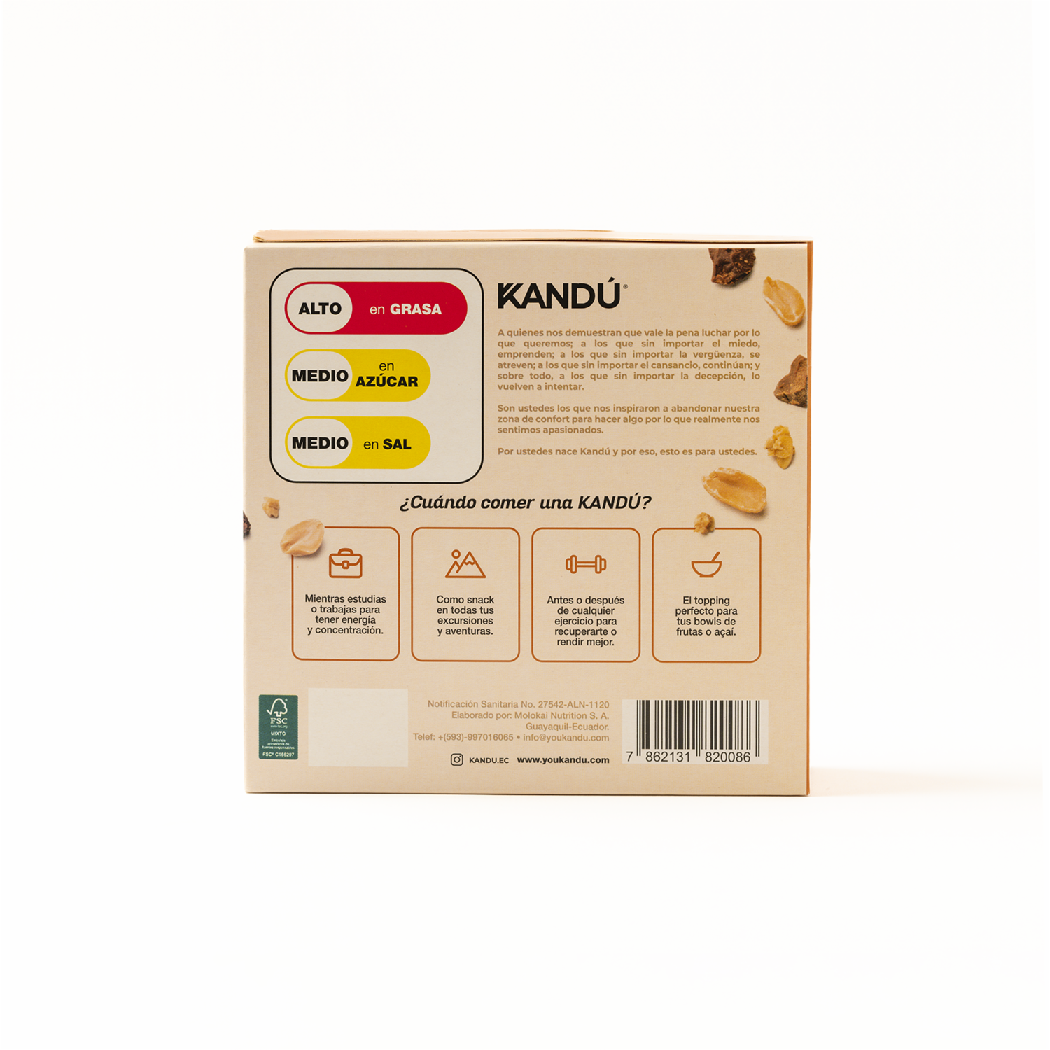 Barra Energética De Maní Chocolate Y Granola KANDÚ 210 G