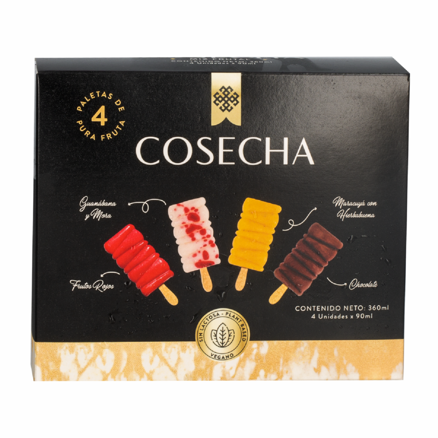 Mix De Paletas Frutales COSECHA GOURMET 4 Uds X 90 Ml
