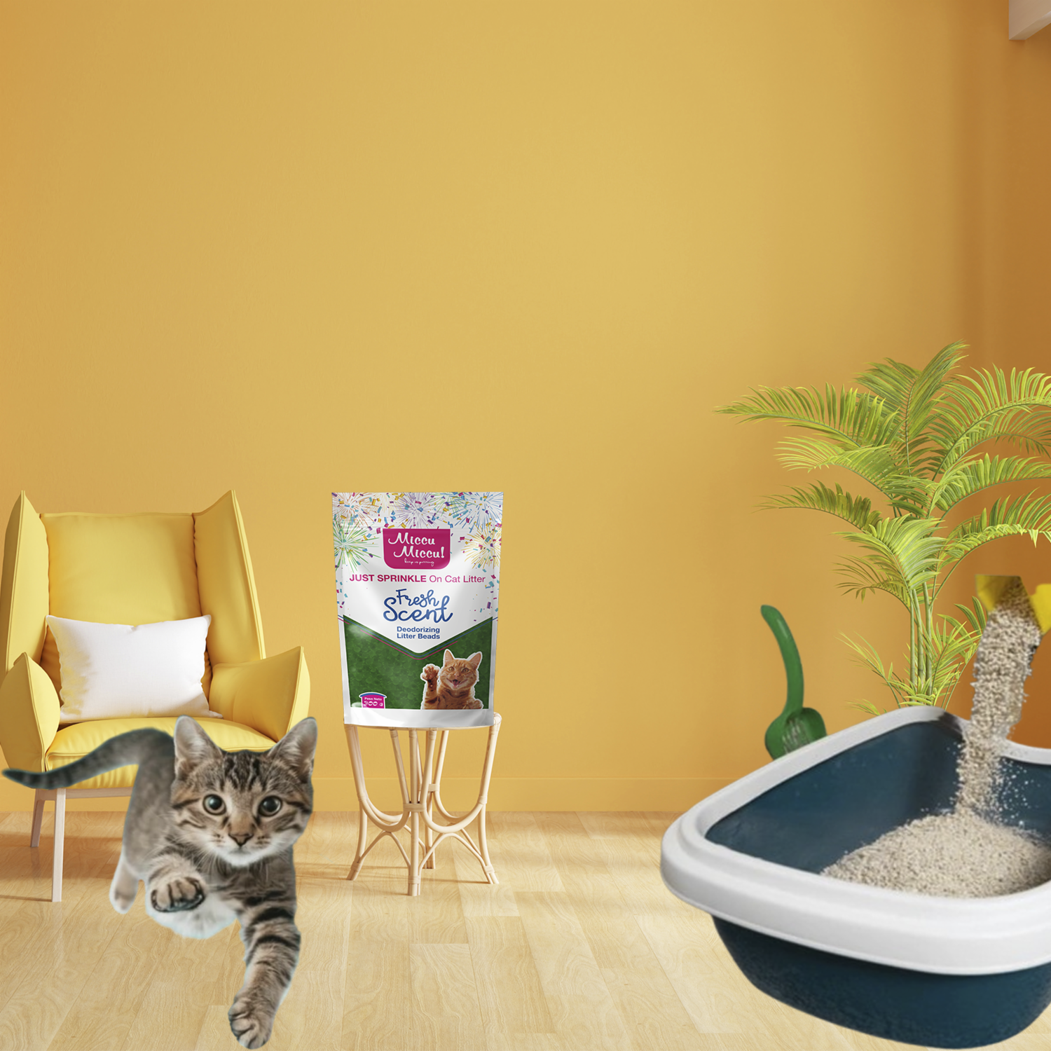 Arena Para Gatos Sprinkles Fragancia Manzana MICCU 300 G