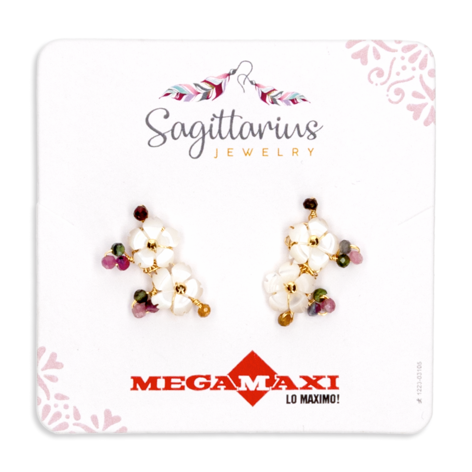 Aretes Para Dama Diseño Moi Blanco SAGITTARIUS JEWERLY 1 Par