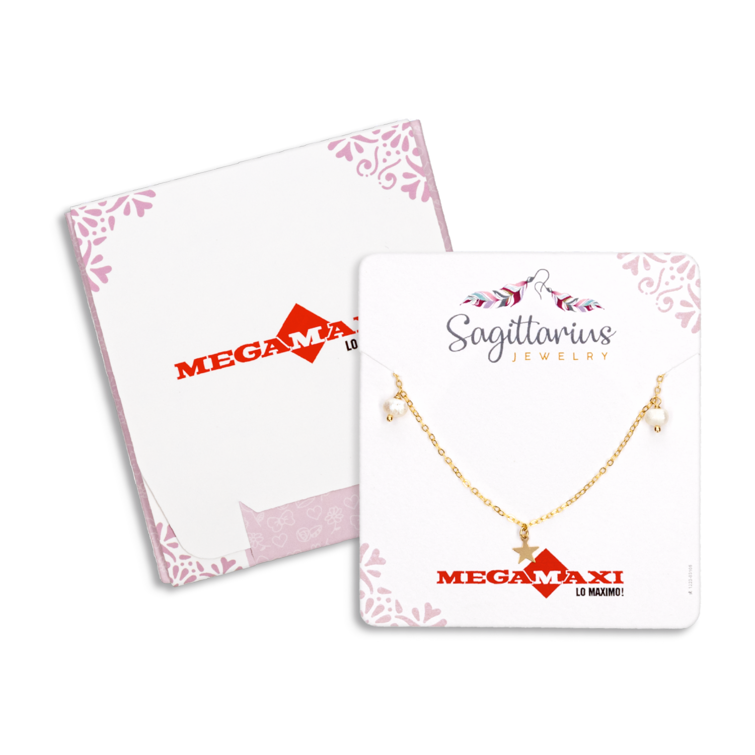 Collar Para Dama Con Dijes De Estrella y Perlas Blanca SAGITTARIUS JEWERLY Unidad