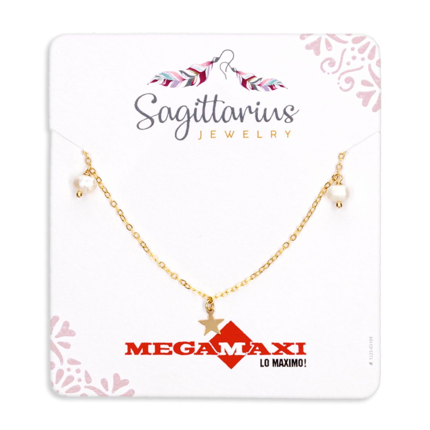 Collar Para Dama Con Dijes De Estrella y Perlas Blanca SAGITTARIUS JEWERLY Unidad