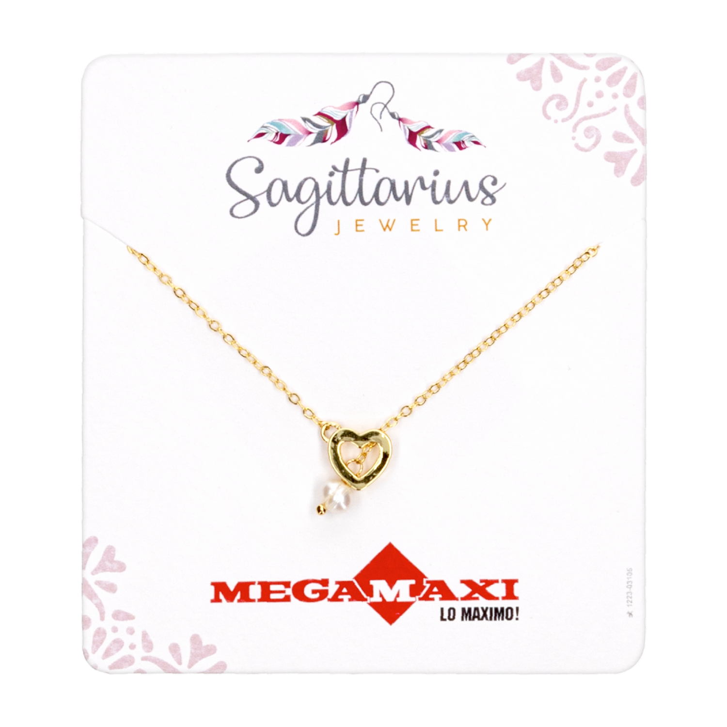 Collar Para Dama Dije De Corazón con perlita SAGITTARIUS JEWERLY Unidad