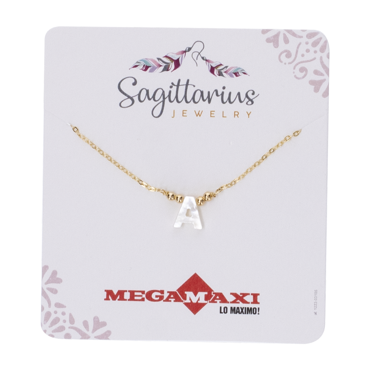 Collar Para Dama Diseño Nácar Con Dije Letra A SAGITTARIUS JEWERLY Unidad