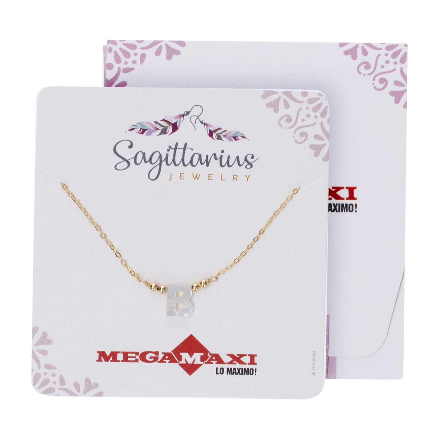 Collar Para Dama Diseño Nácar Con Dije Letra B SAGITTARIUS JEWERLY Unidad