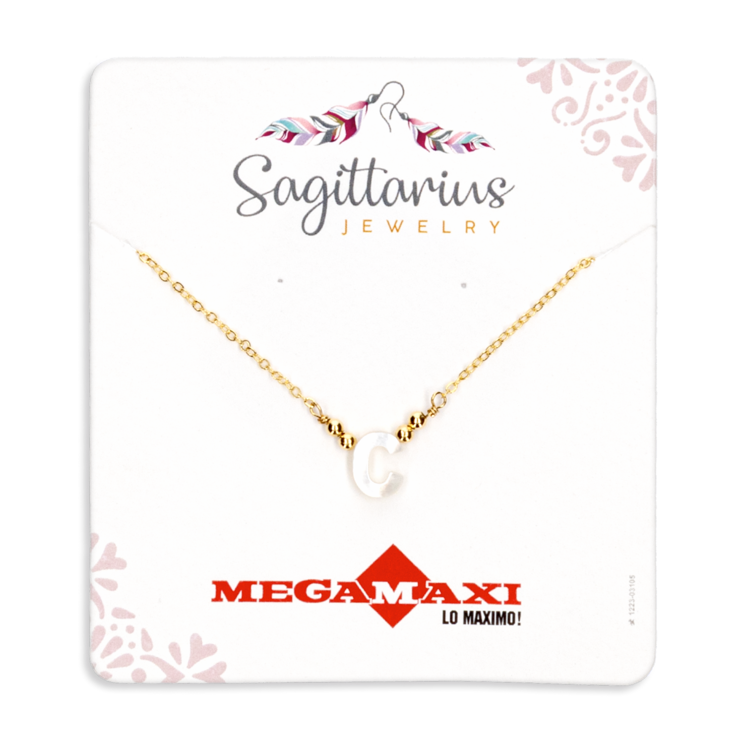 Collar Para Dama Diseño Nácar Con Dije Letra C SAGITTARIUS JEWERLY Unidad