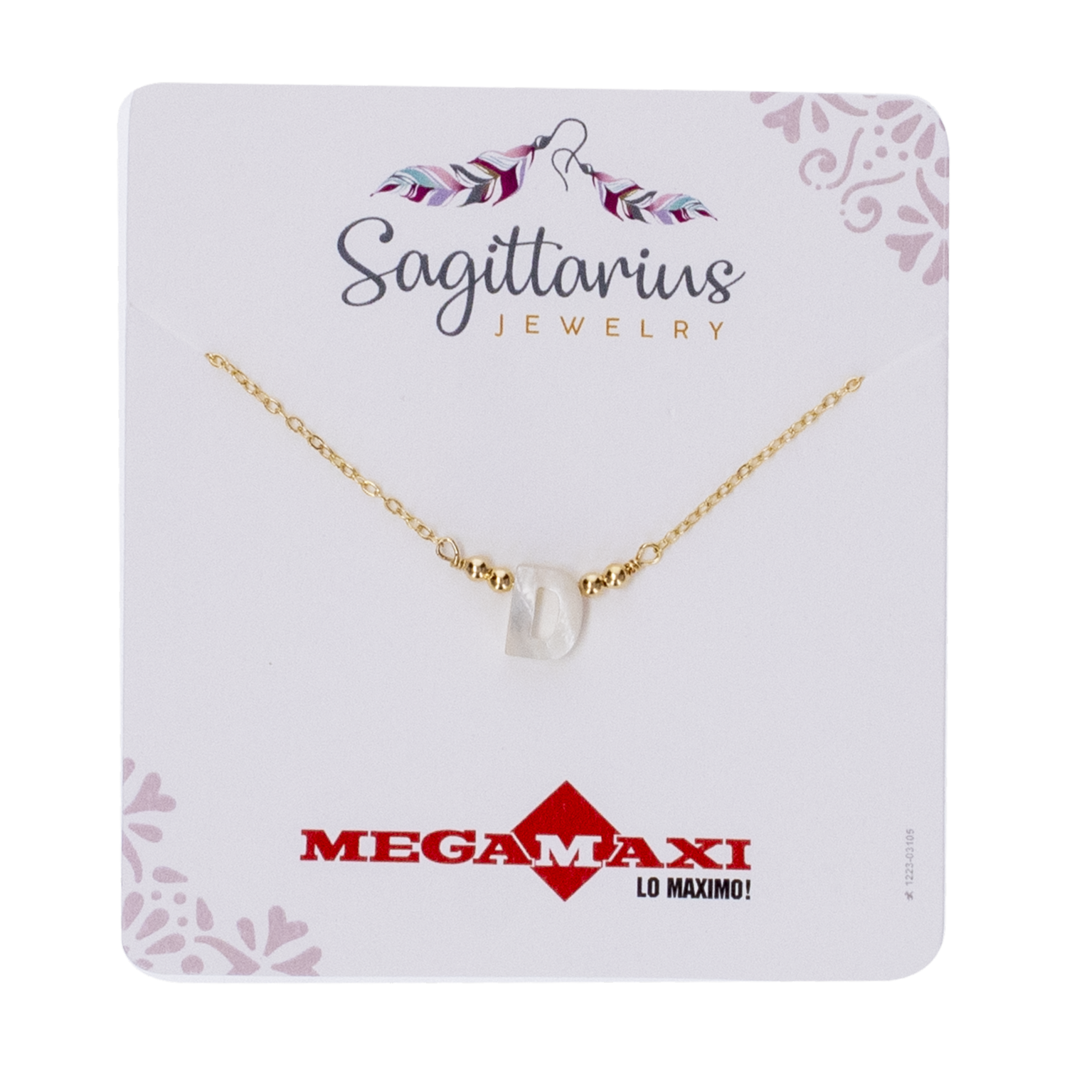 Collar Para Dama Diseño Nácar Con Dije Letra D SAGITTARIUS JEWERLY Unidad