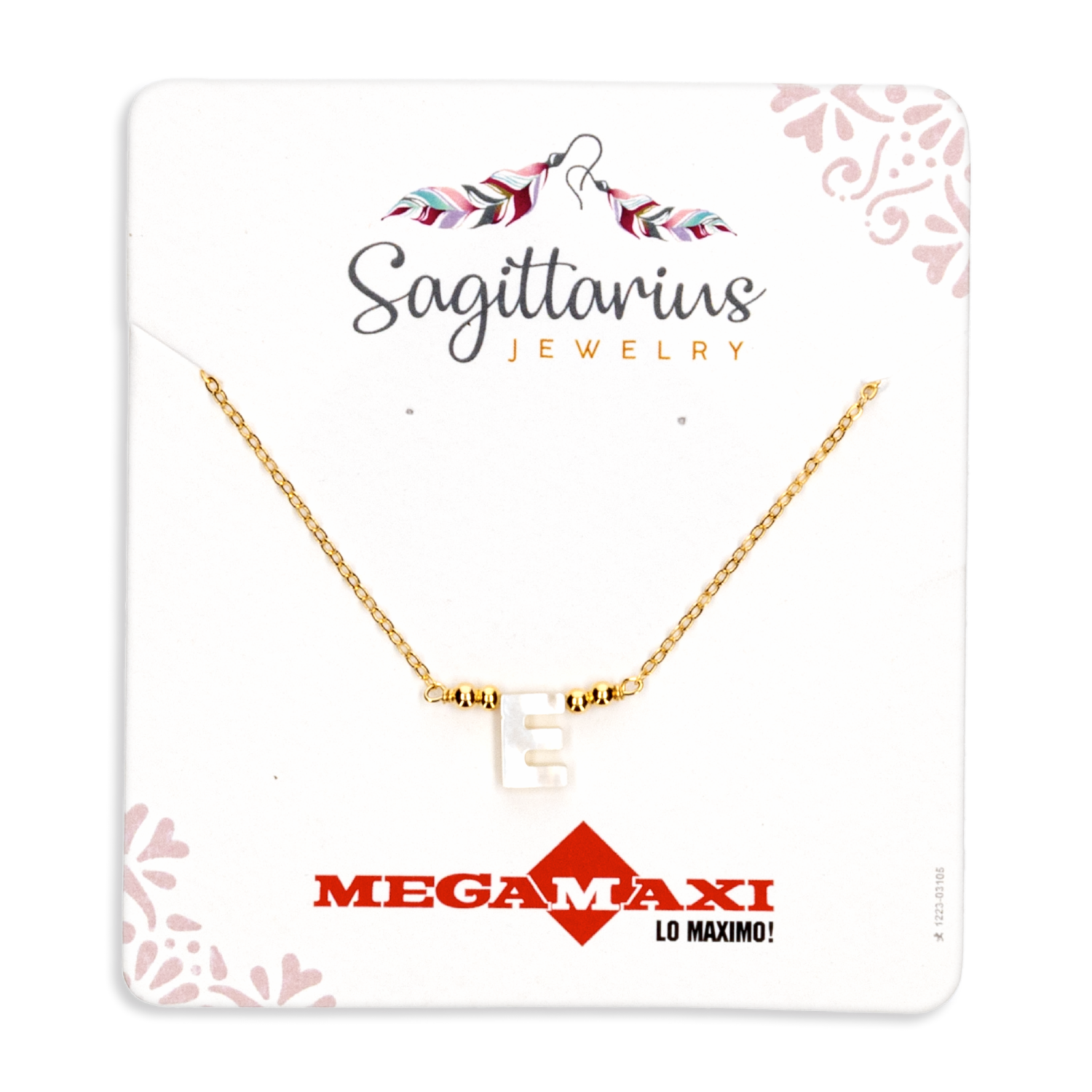 Collar Para Dama Diseño Nácar Con Dije Letra E SAGITTARIUS JEWERLY Unidad