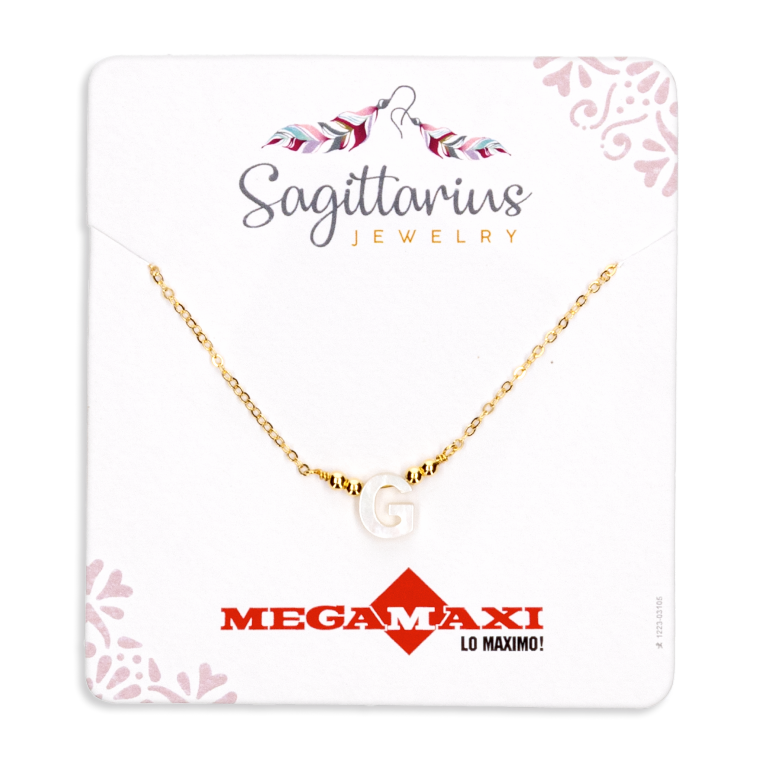 Collar Para Dama Diseño Nácar Con Dije Letra G SAGITTARIUS JEWERLY Unidad