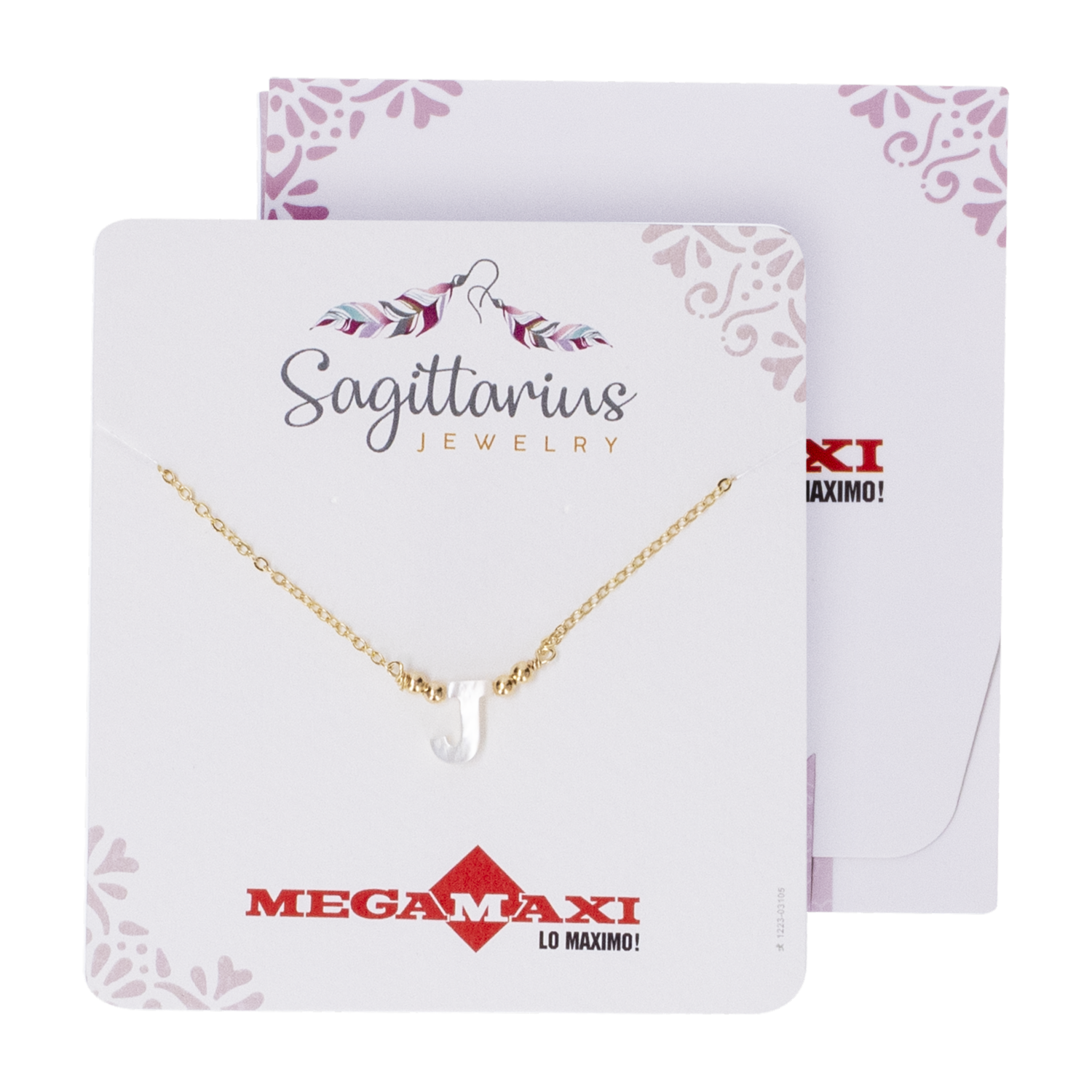 Collar Para Dama Diseño Nácar Con Dije Letra J SAGITTARIUS JEWERLY Unidad