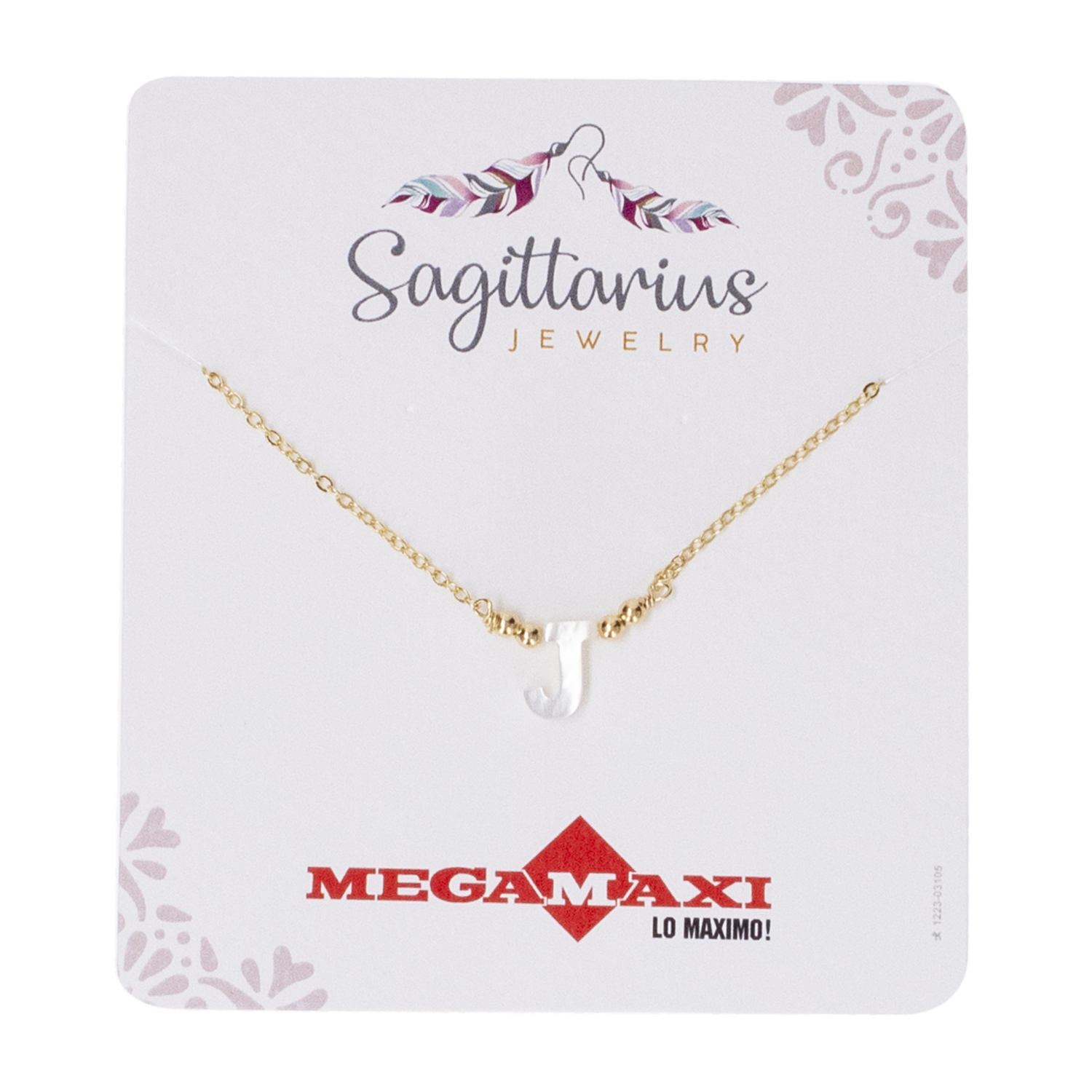 Collar Para Dama Diseño Nácar Con Dije Letra J SAGITTARIUS JEWERLY Unidad