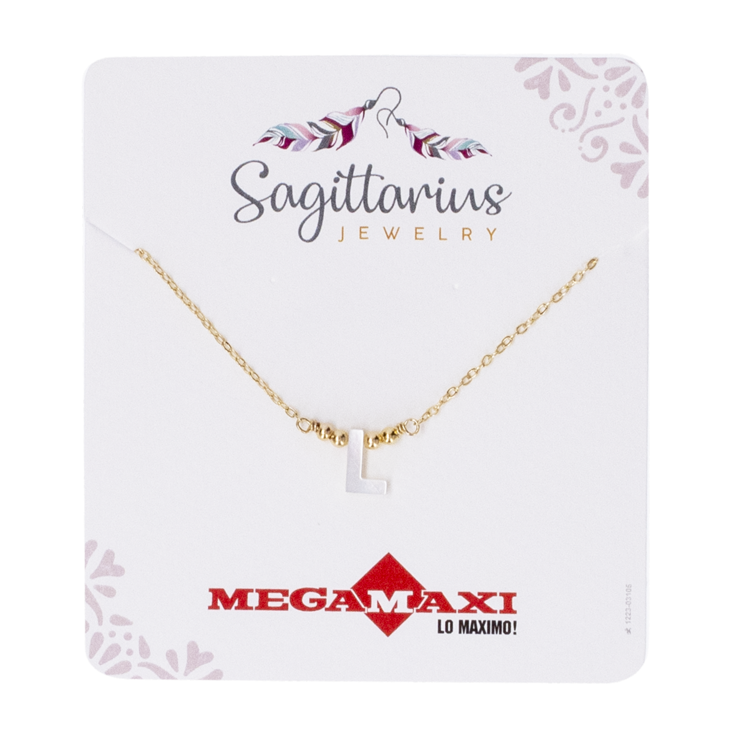 Collar Para Dama Diseño Nácar Con Dije Letra L SAGITTARIUS JEWERLY Unidad