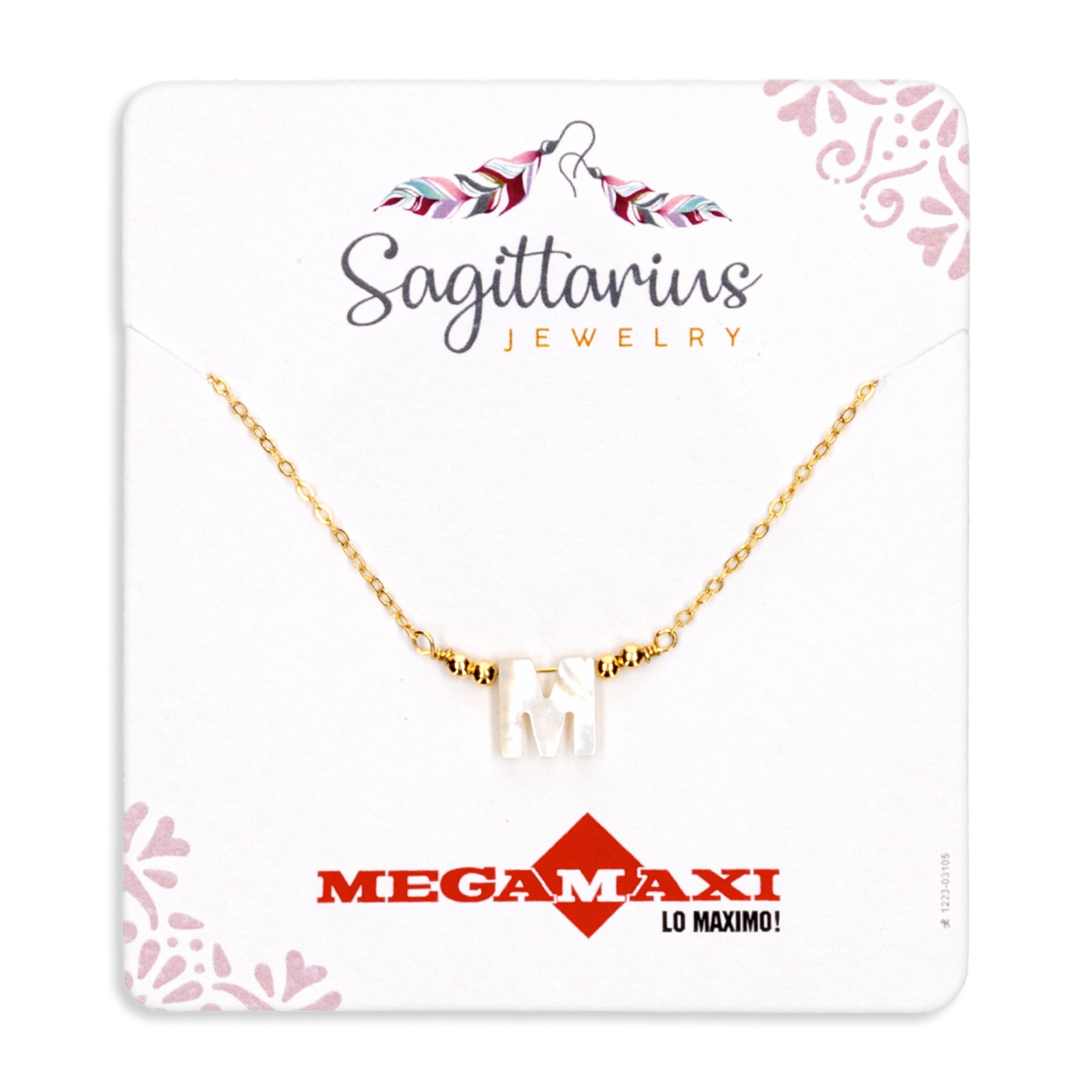 Collar Para Dama Diseño Nácar Con Dije Letra M SAGITTARIUS JEWERLY Unidad
