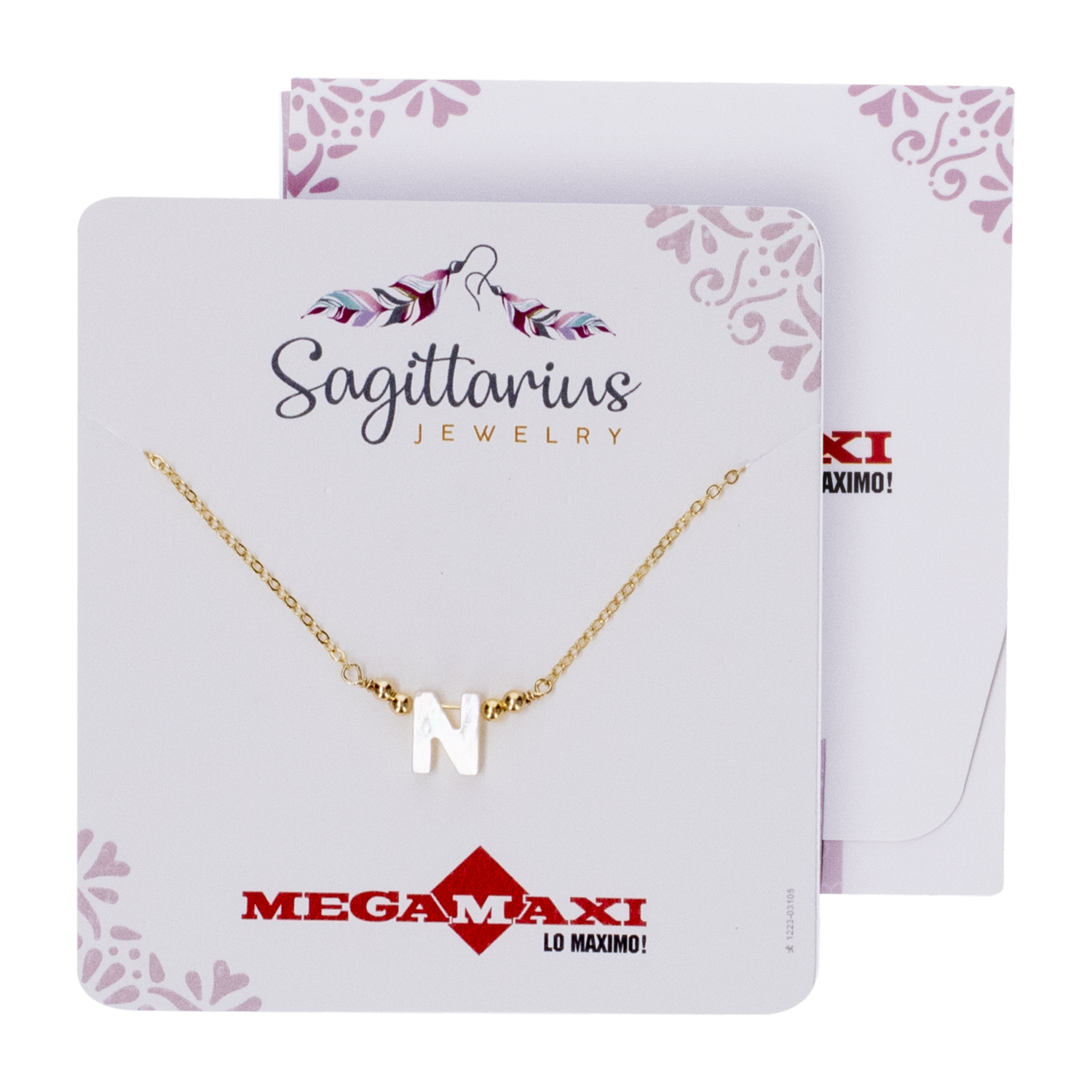Collar Para Dama Diseño Nácar Con Dije Letra N SAGITTARIUS JEWERLY Unidad