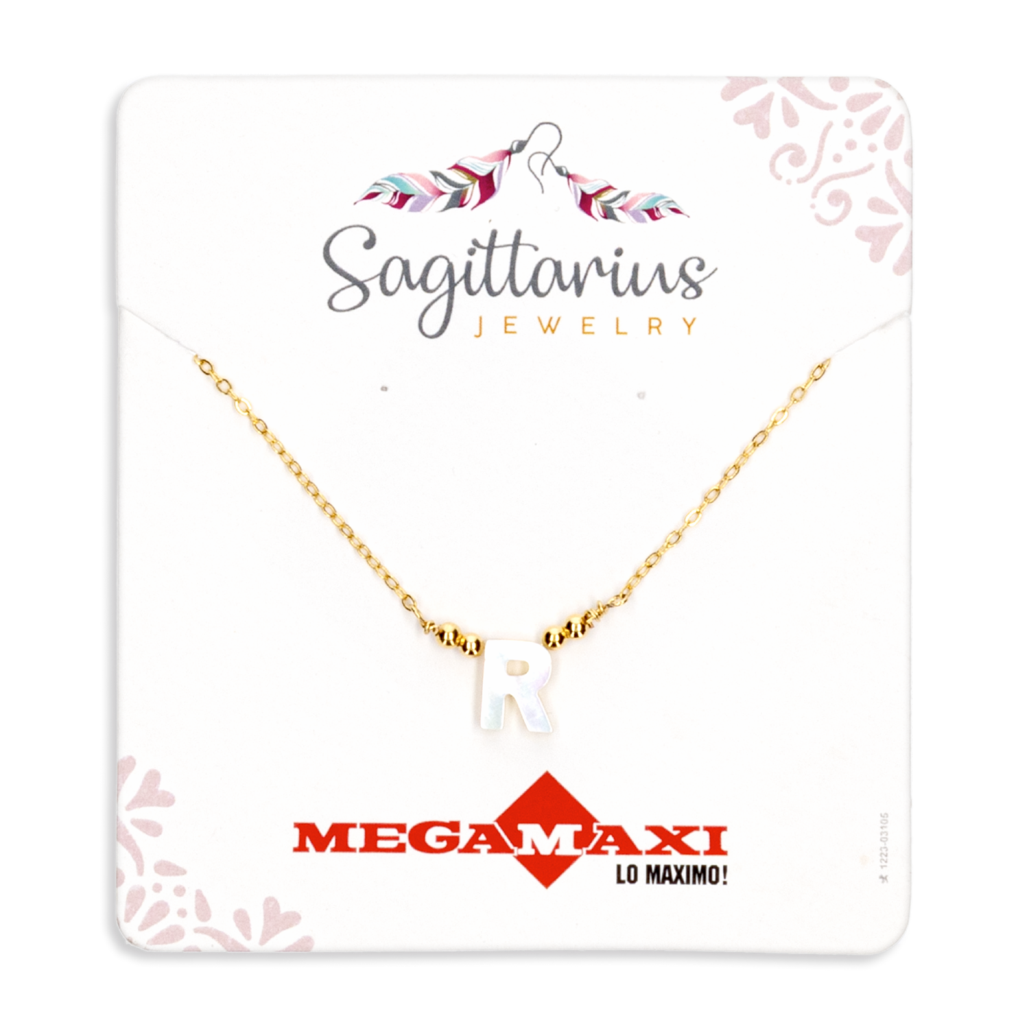 Collar Para Dama Diseño Nácar Con Dije Letra R SAGITTARIUS JEWERLY Unidad