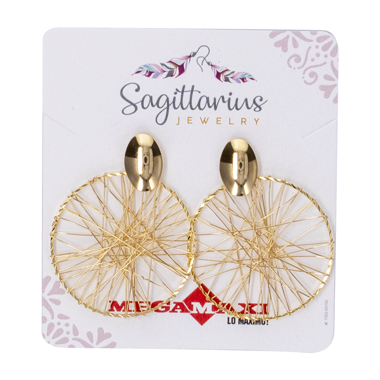 Aretes Para Dama Diseño Ivanna Dorados SAGITTARIUS JEWERLY 1 Par