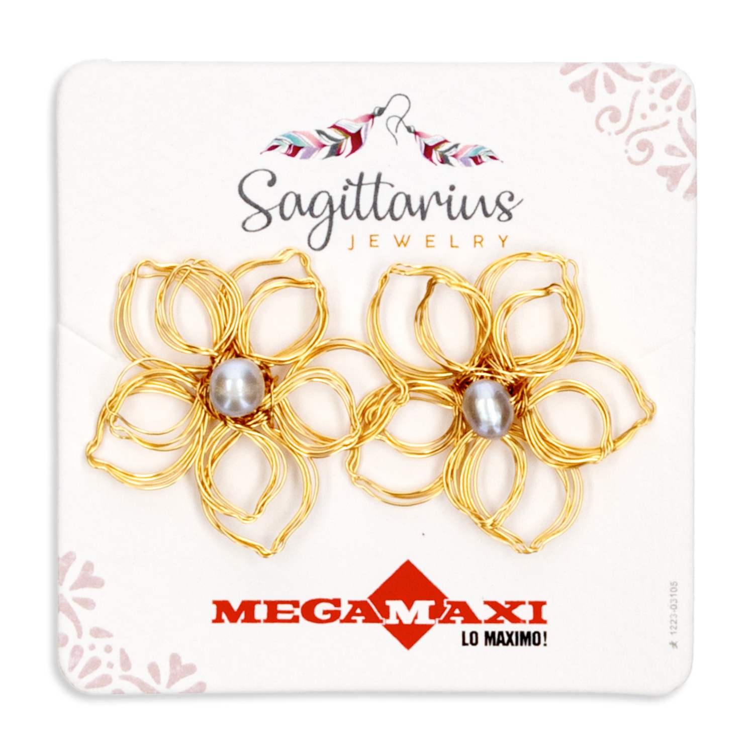 Aretes Para Dama Diseño Alex Dorado SAGITTARIUS JEWERLY 1 Par