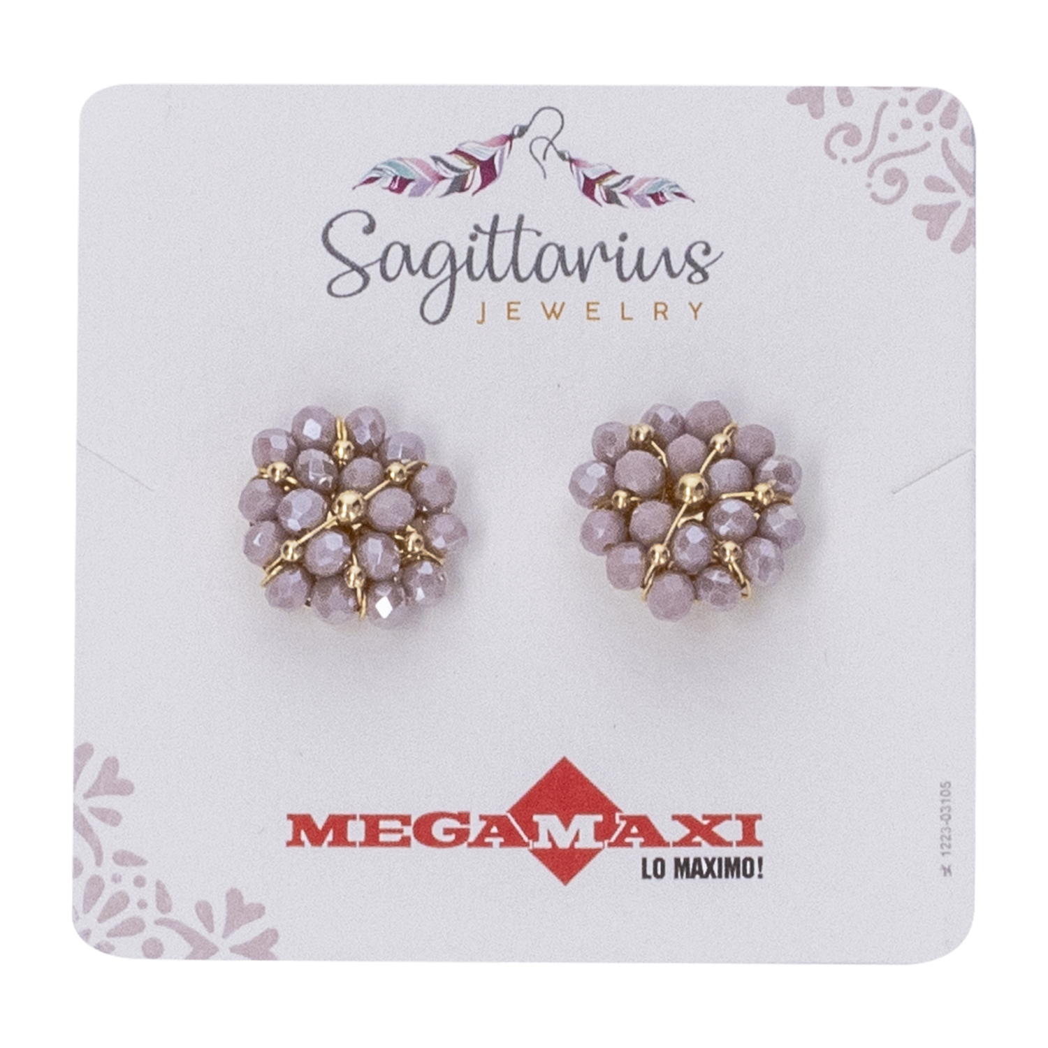 Aretes Para Dama Diseño Doble Flor Small Dorados SAGITTARIUS JEWERLY 1 Par