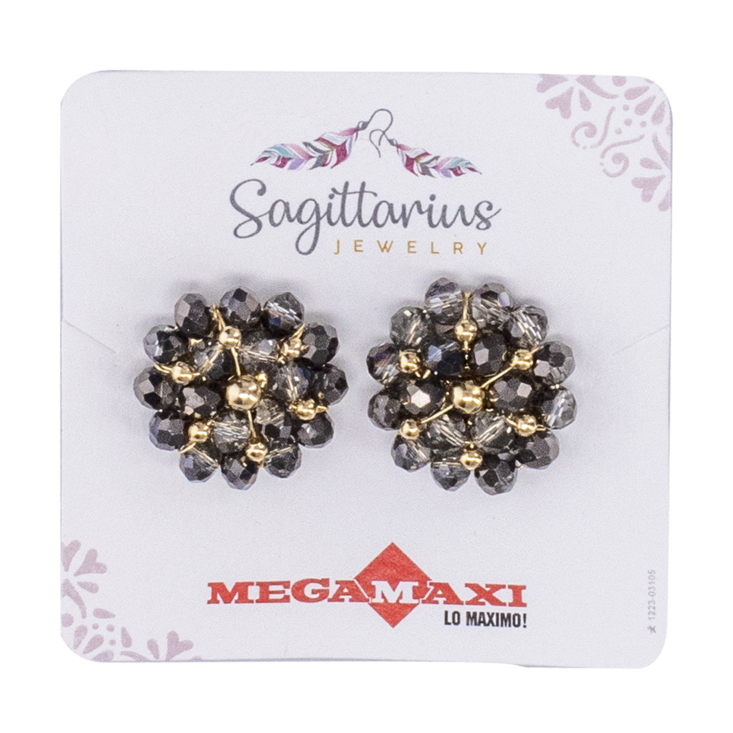 Aretes Para Dama Diseño Doble Flor Medium Dorados SAGITTARIUS JEWERLY 1 Par
