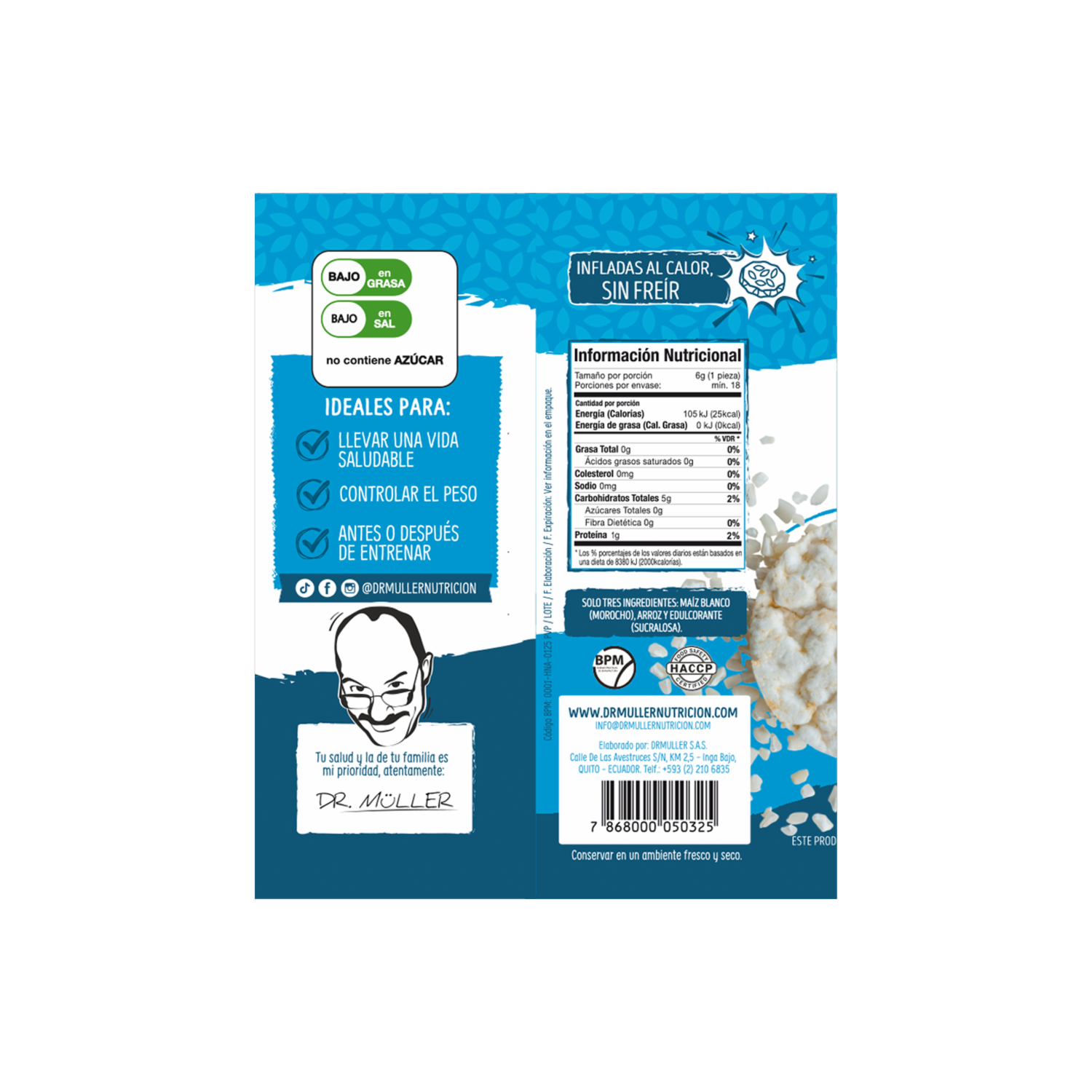 Galletas De Morocho Dulce Sin Gluten Sin Azúcar DR. MÜLLER 140 G