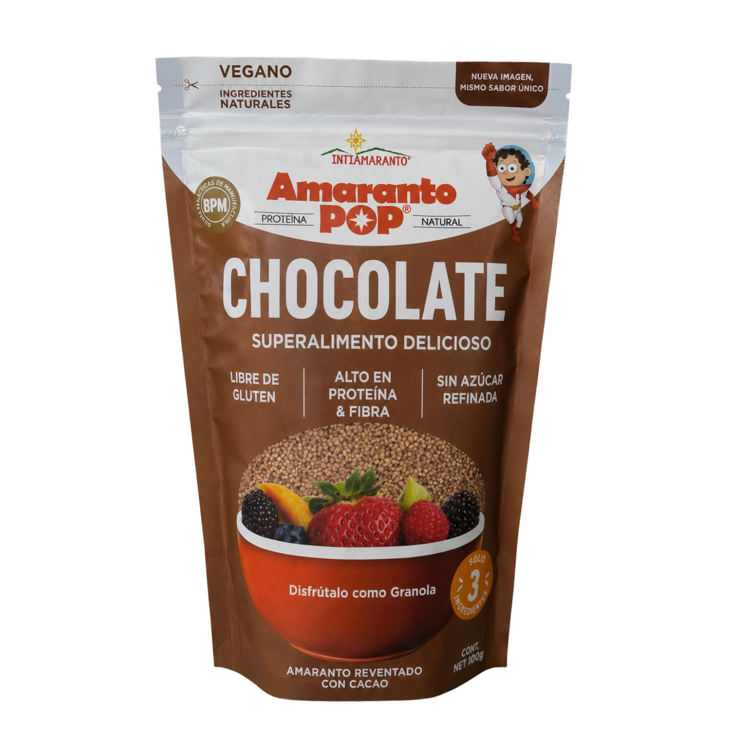 Amaranto Pop Reventado Con Panela Y Cacao INTIAMARANTO 100 G