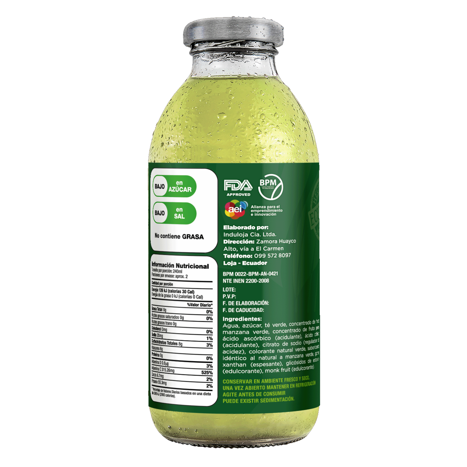 Té Frio Verde Sabor  A Manzana Verde FORESTEA 475 Ml