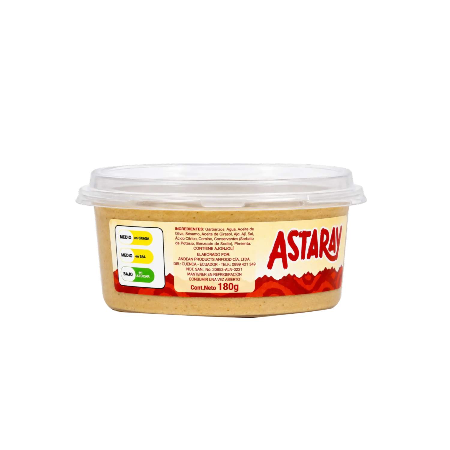 Dip De Garbanzo Hummus ASTARAY 180 G
