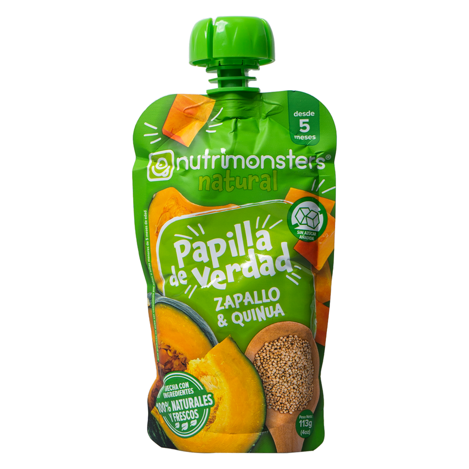 Compota Pouch Zapallo Y Quinoa NUTRIMONSTERS 113 G