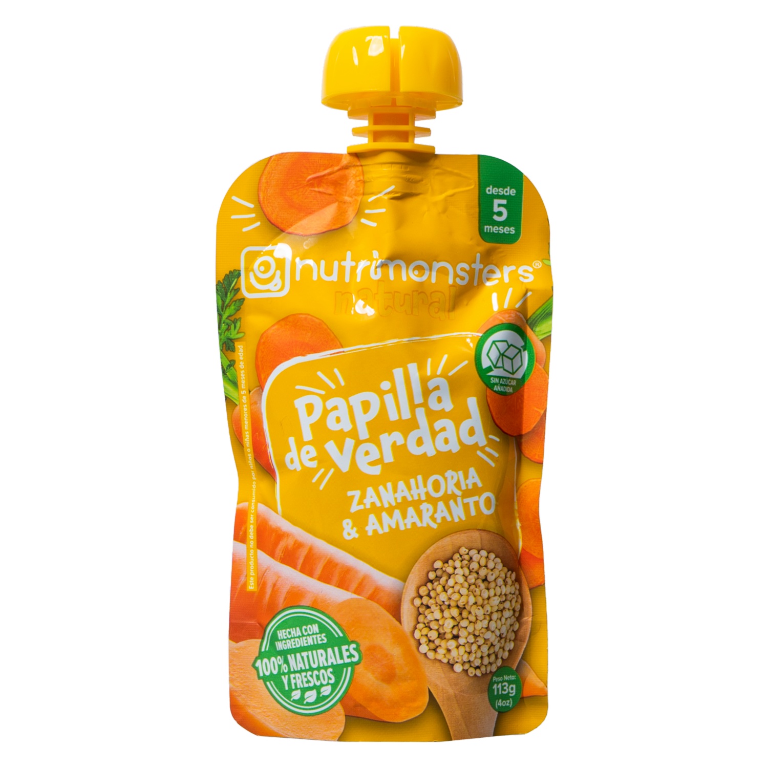 Compota Pouch Zanahoria Y Amaranto NUTRIMONSTERS 113 G