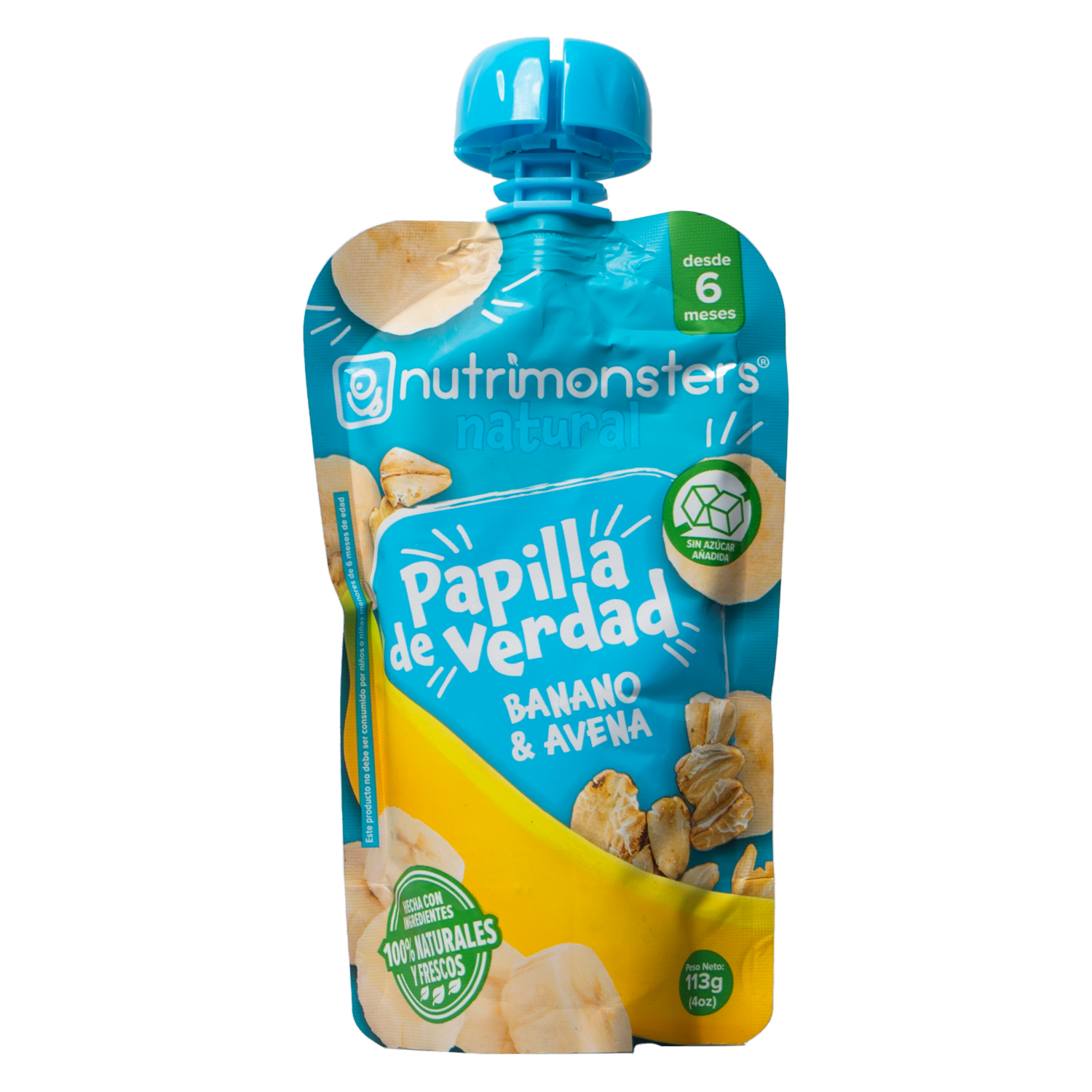 Compota Pouch Banano Y Avena NUTRIMONSTERS 113 G