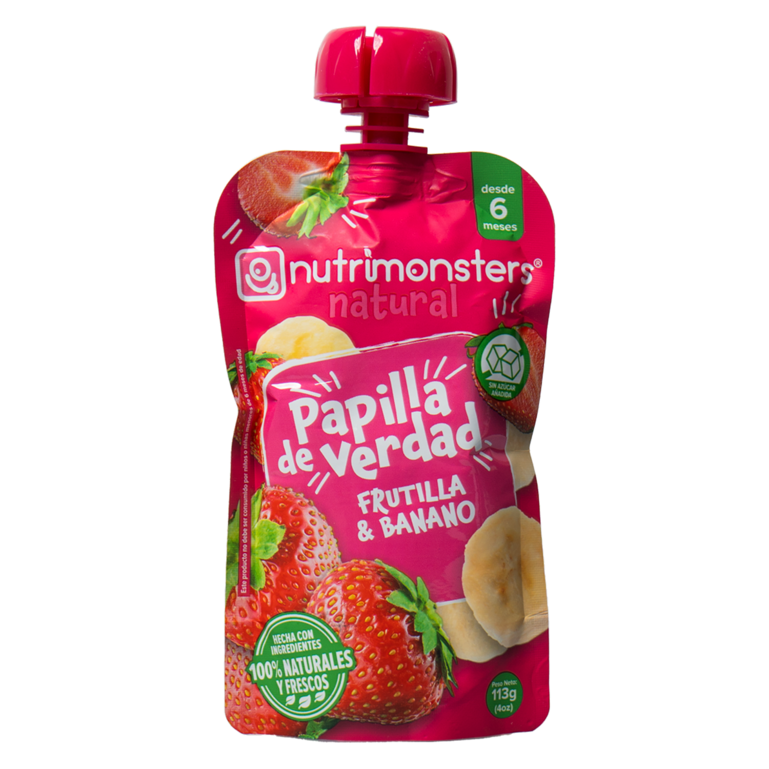 Compota Pouch Frutilla Y Banano NUTRIMONSTERS 113 G